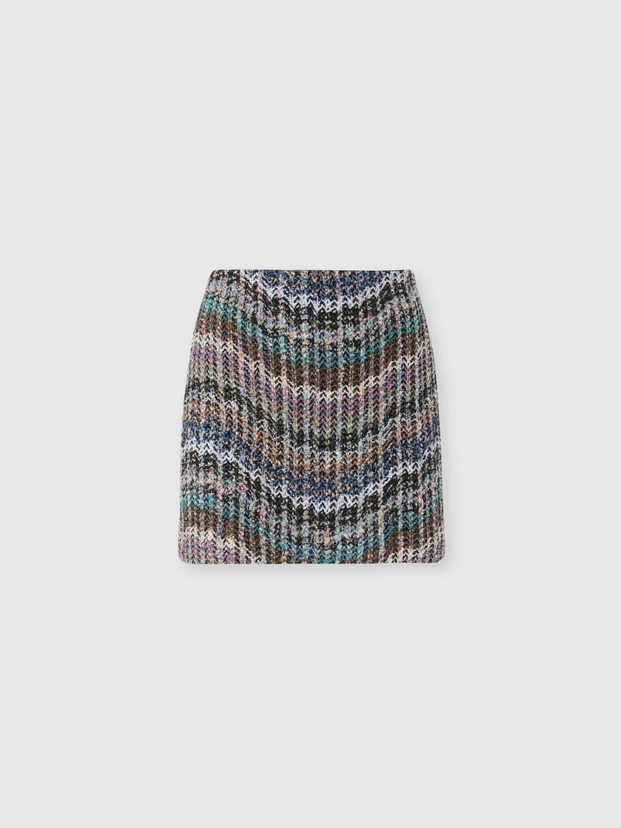 Wool-Blend Lamé Mini Skirt with Sequins