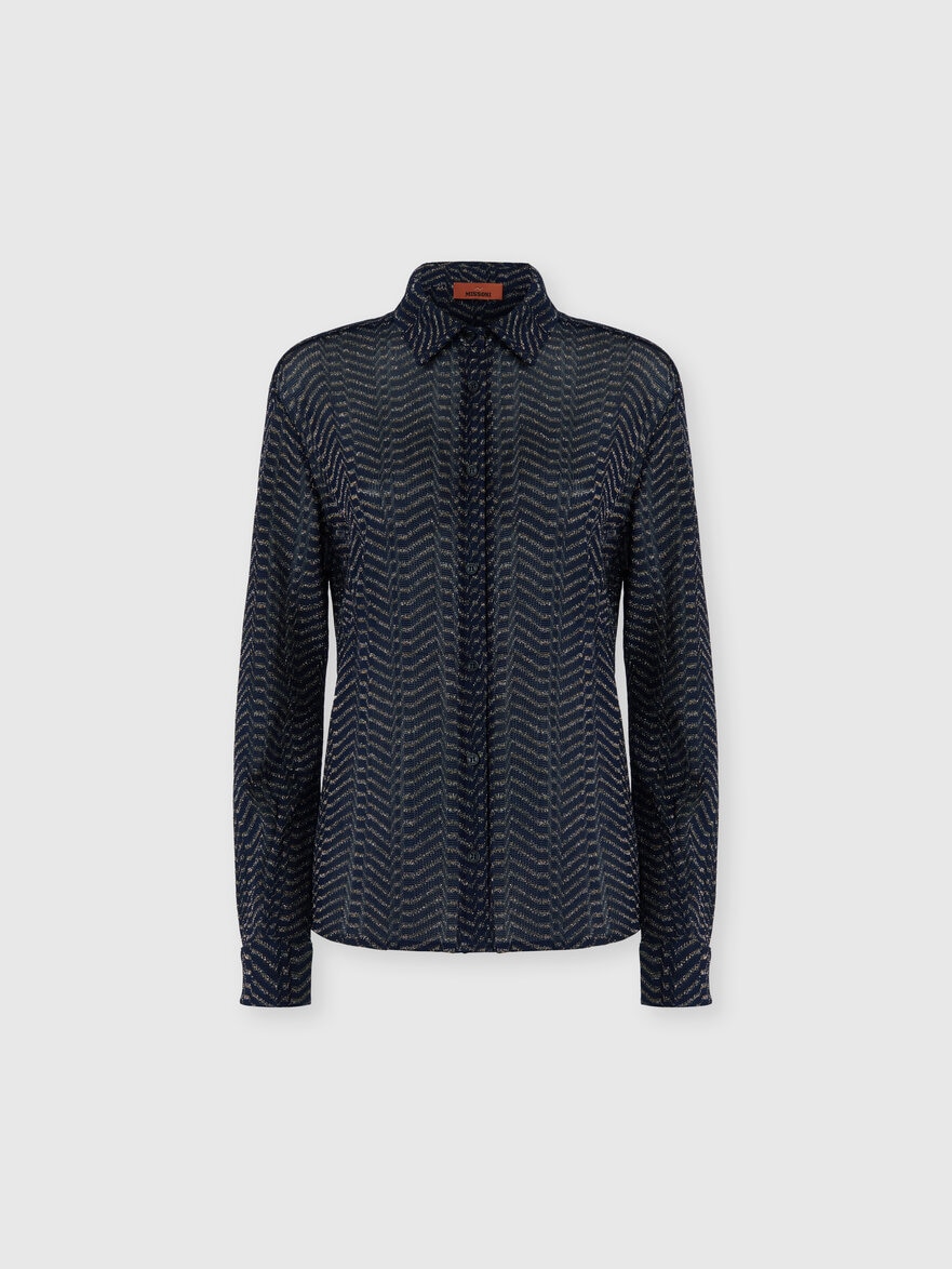 Viscose lamé shirt with Greek key motif