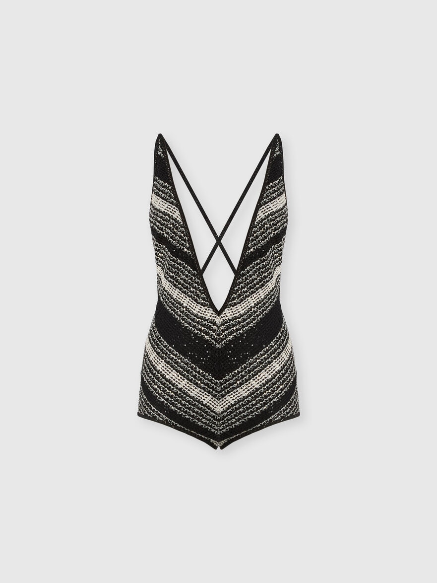 Mesh one-piece swimsuit