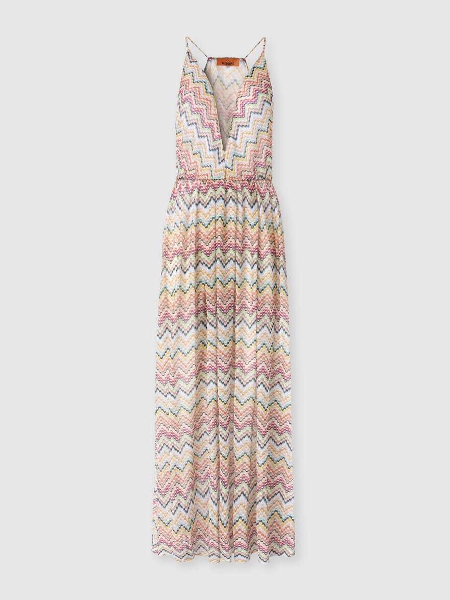 Long cover-up with irregular zig zag motif