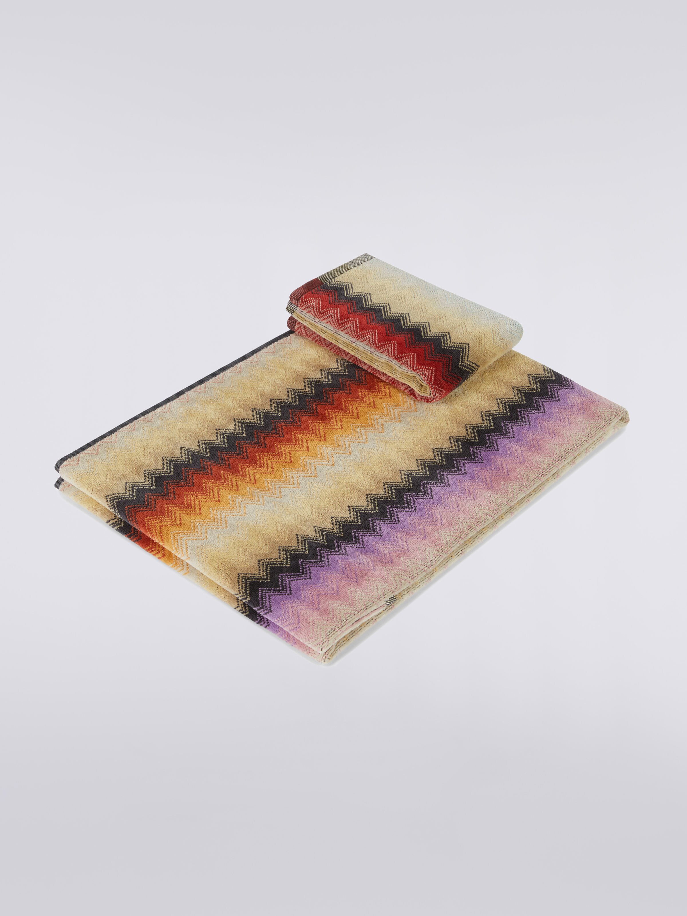 2-piece Byron bath towel set in cotton terry, Multicoloured  - 0