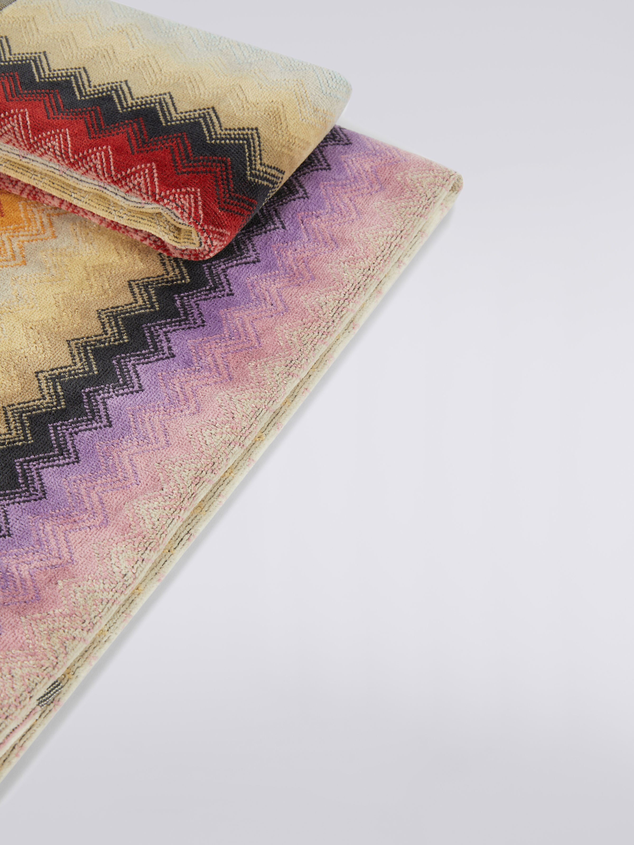 2-piece Byron bath towel set in cotton terry, Multicoloured  - 2