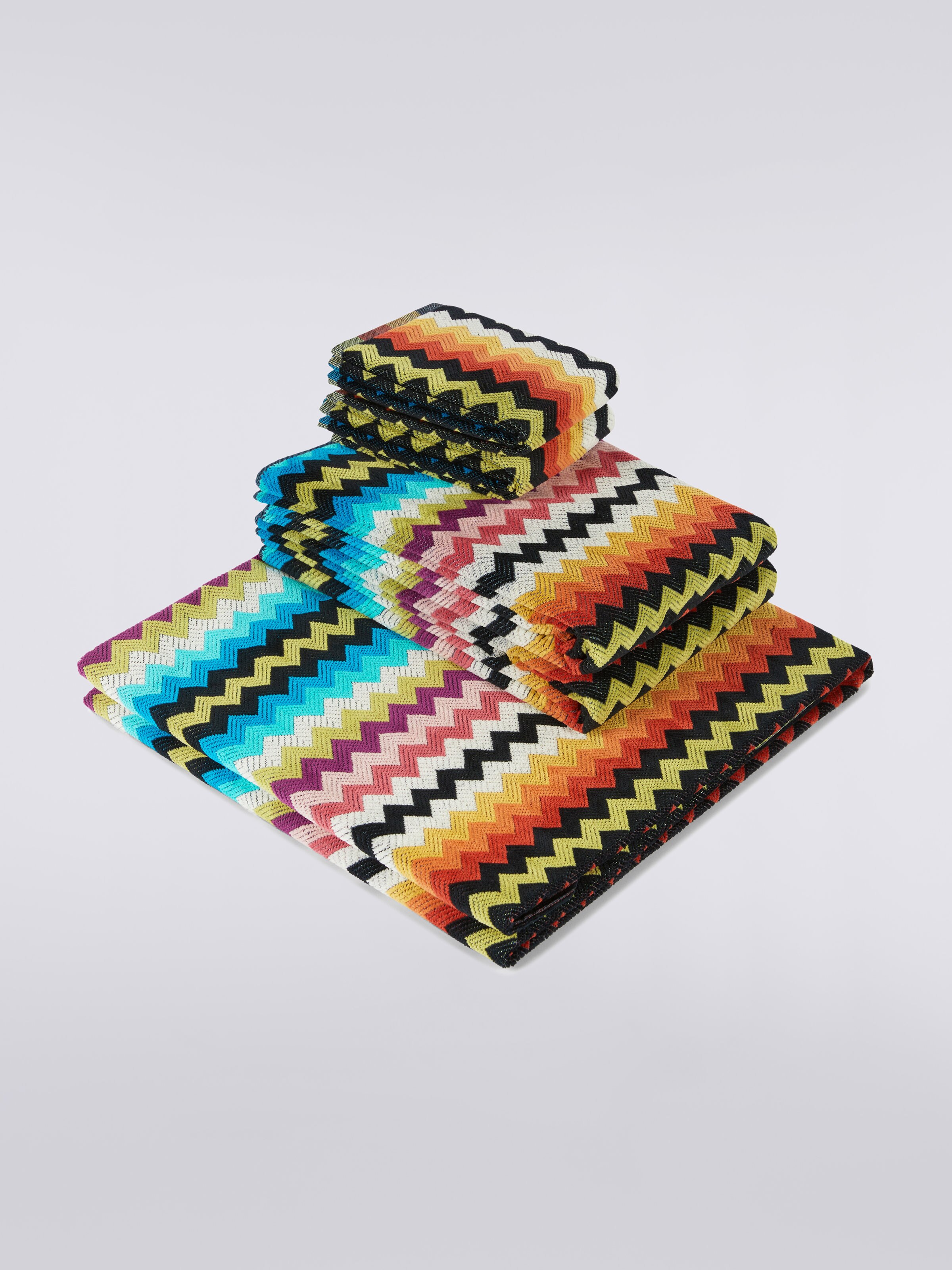5-piece Buster bath towel set in cotton terry, Multicoloured  - 0