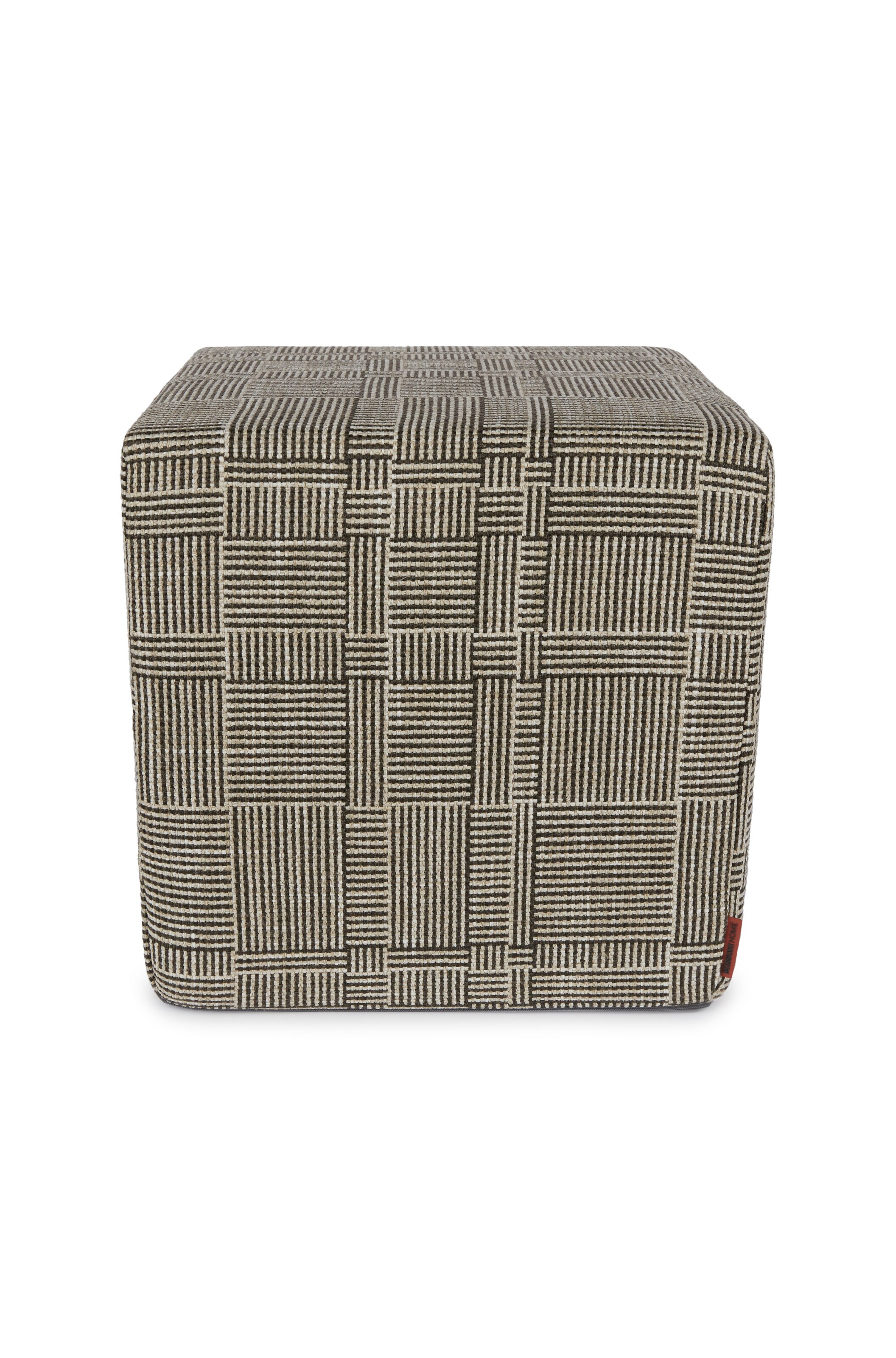 BRISTOL CUBE POUF, NERO/BIANCO - 0