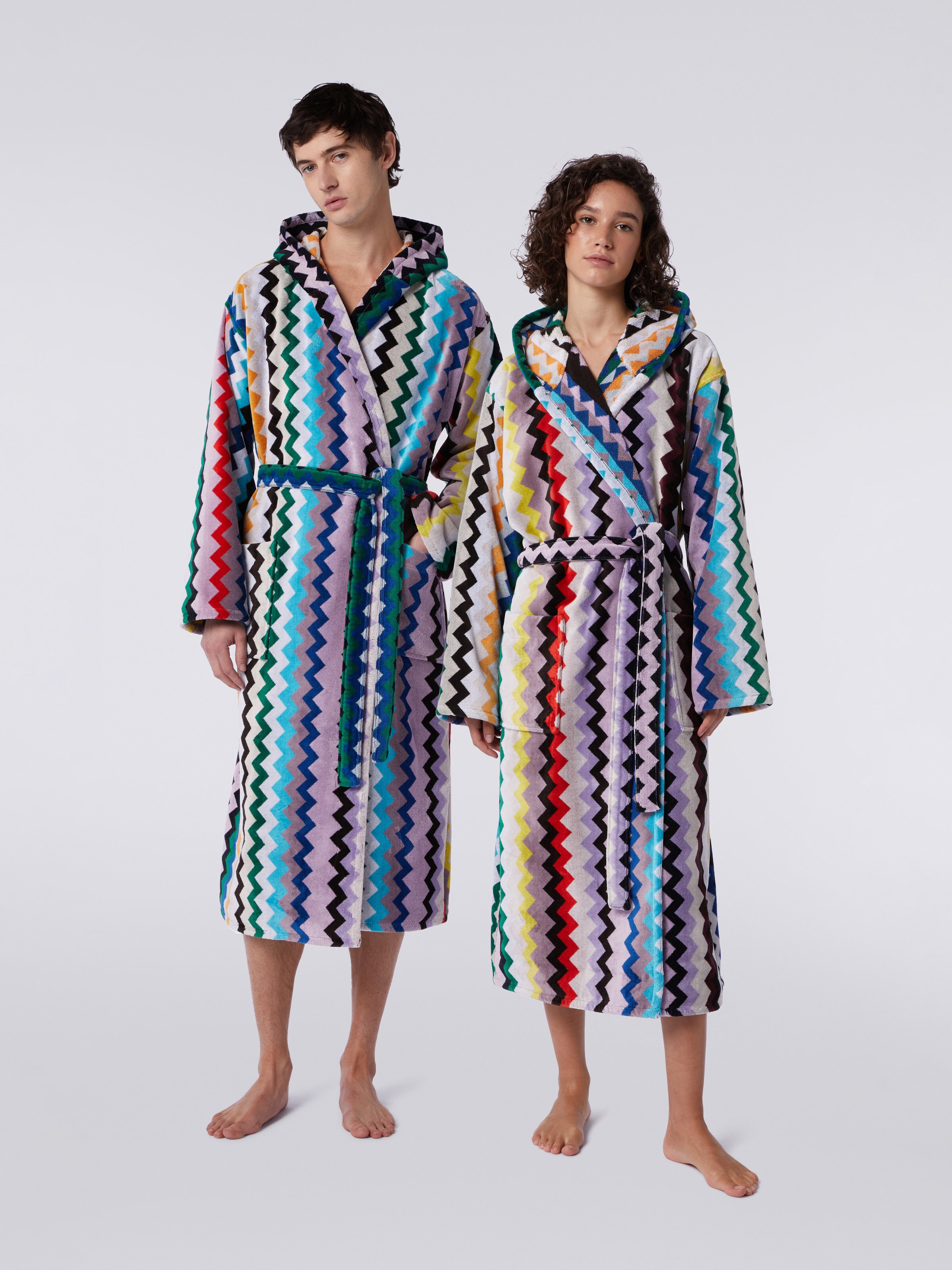 Carlie Hooded Bathrobe, Multicoloured  - 1