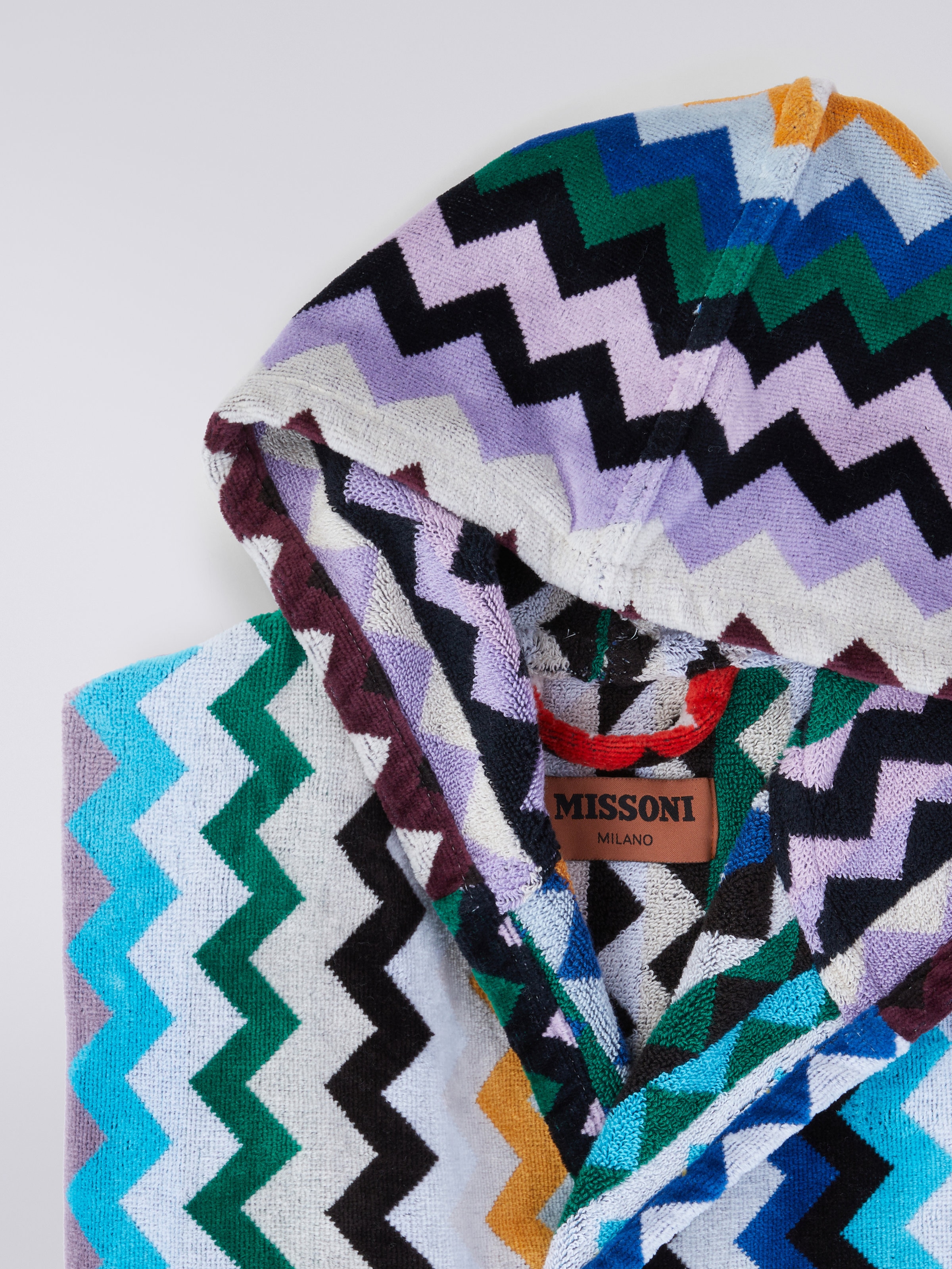 Carlie Hooded Bathrobe, Multicoloured  - 2