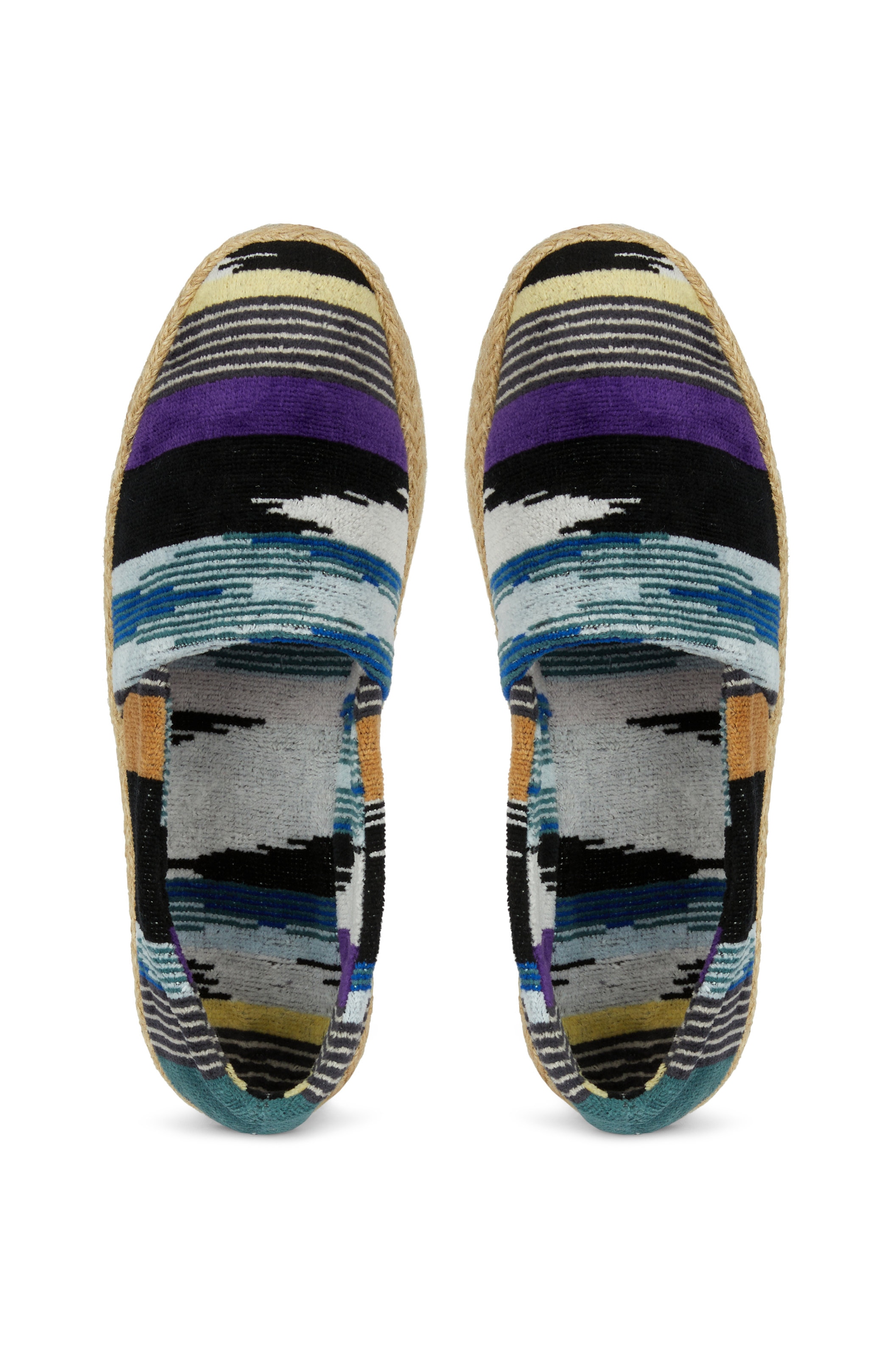 Pantofole modello friulane con fondo in corda, NERO MULTICOLOR - 2