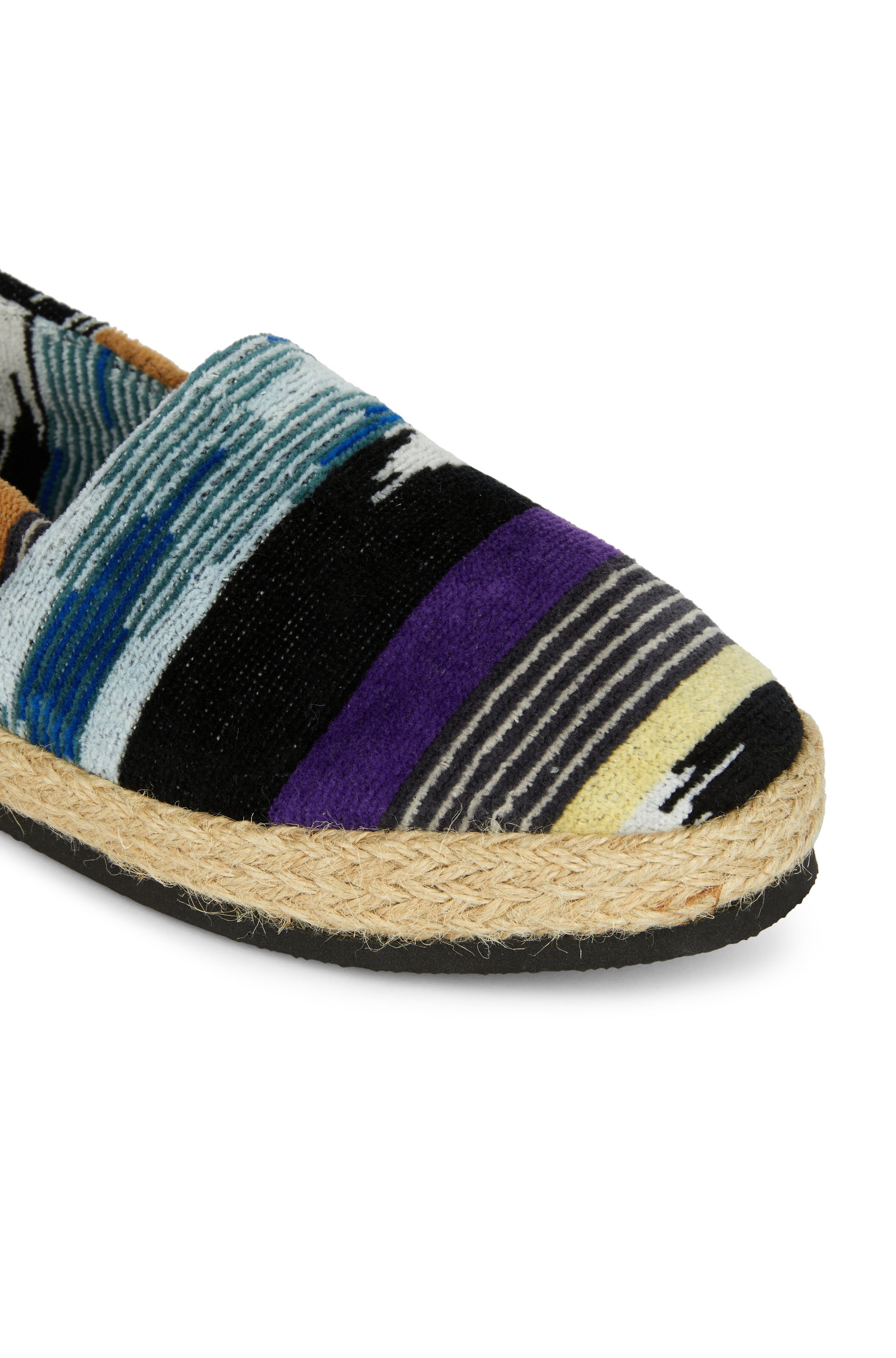 Pantofole modello friulane con fondo in corda, NERO MULTICOLOR - 3