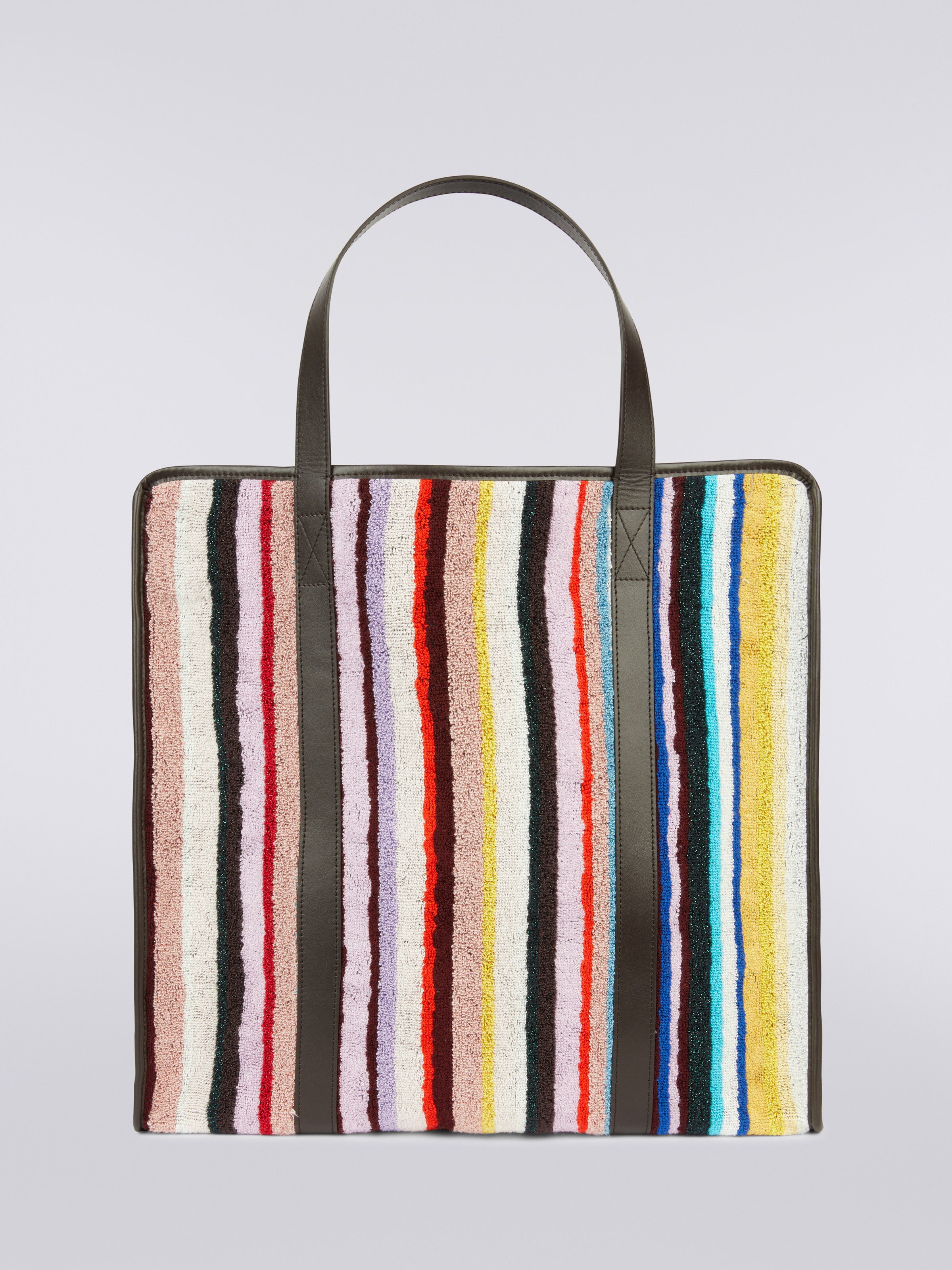 40x40 cm Chandler bag in velour cotton and viscose with lurex, Multicoloured  - 1