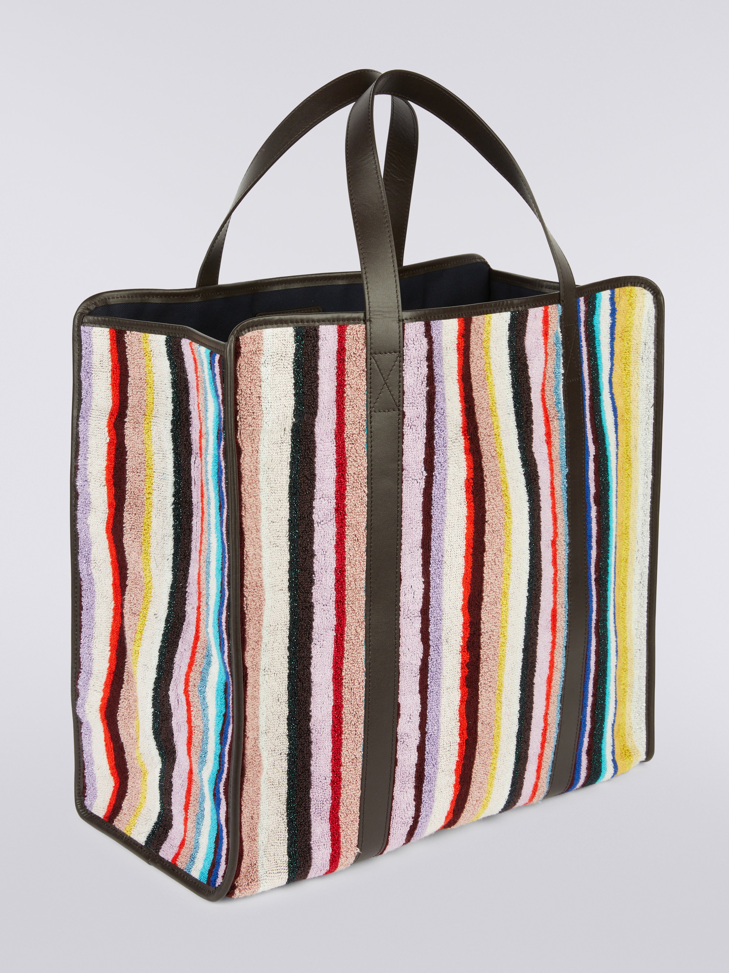 40x40 cm Chandler bag in velour cotton and viscose with lurex, Multicoloured  - 2