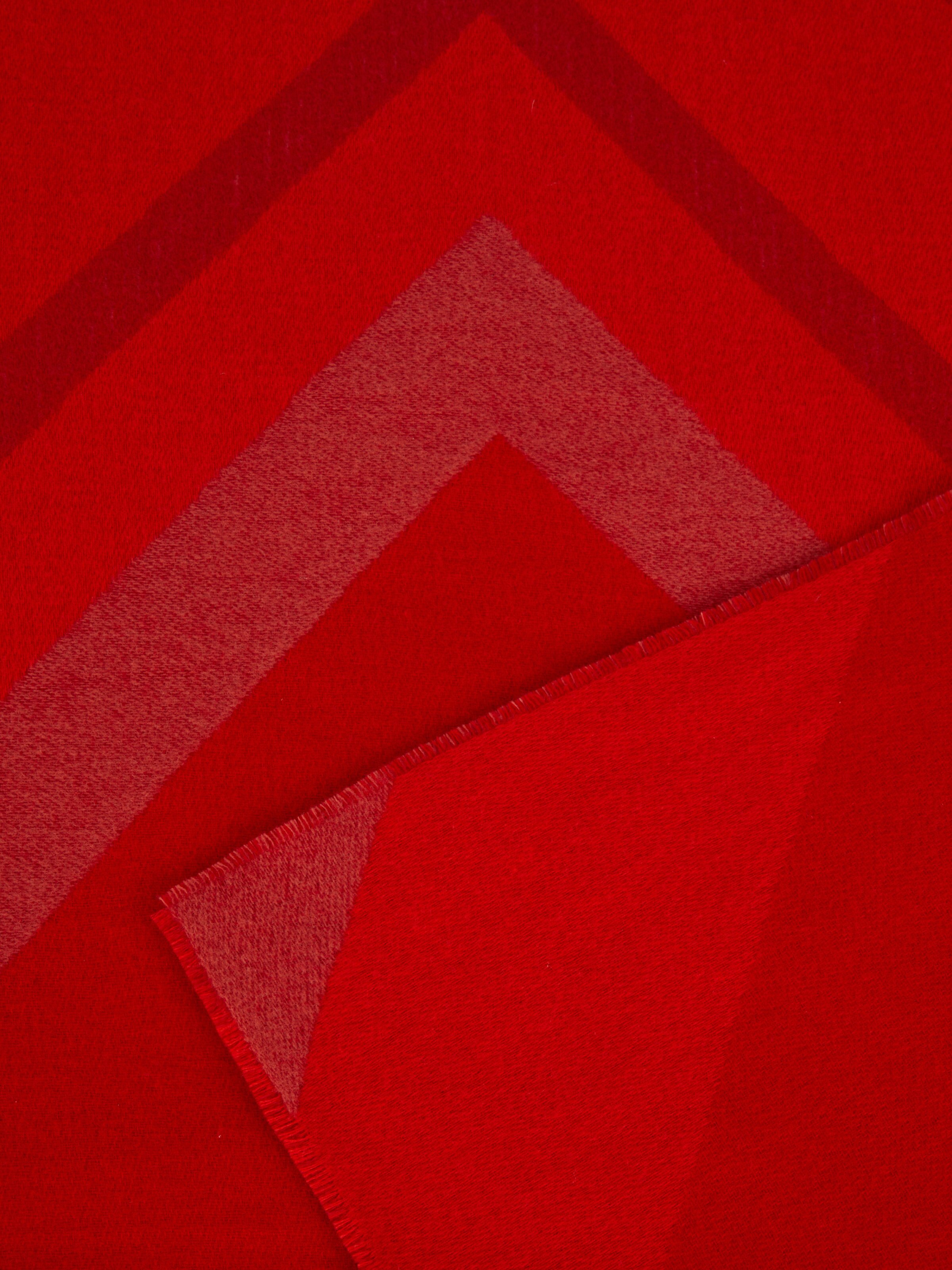 Cornelio 130x190 cm plaid blanket in zigzag wool, Red  - 2
