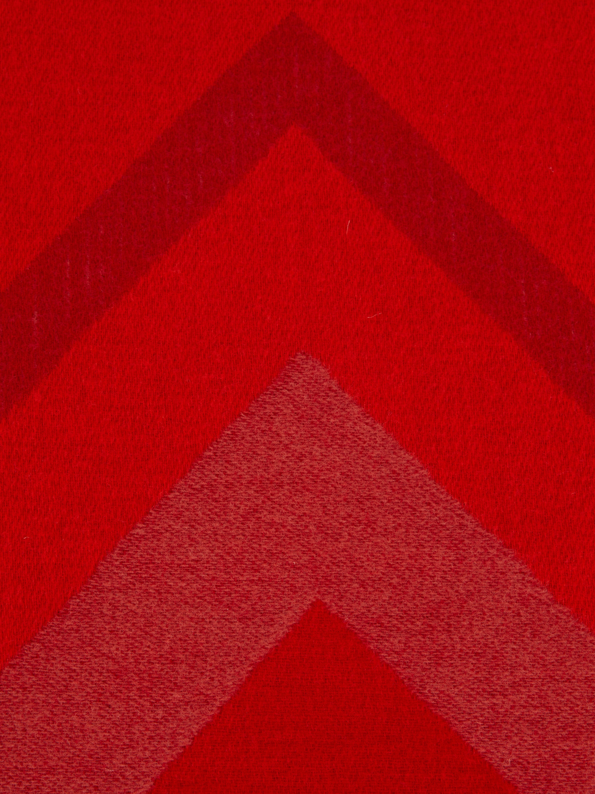 Plaid Cornelio 130x190 cm en laine zigzag, Rouge  - 3
