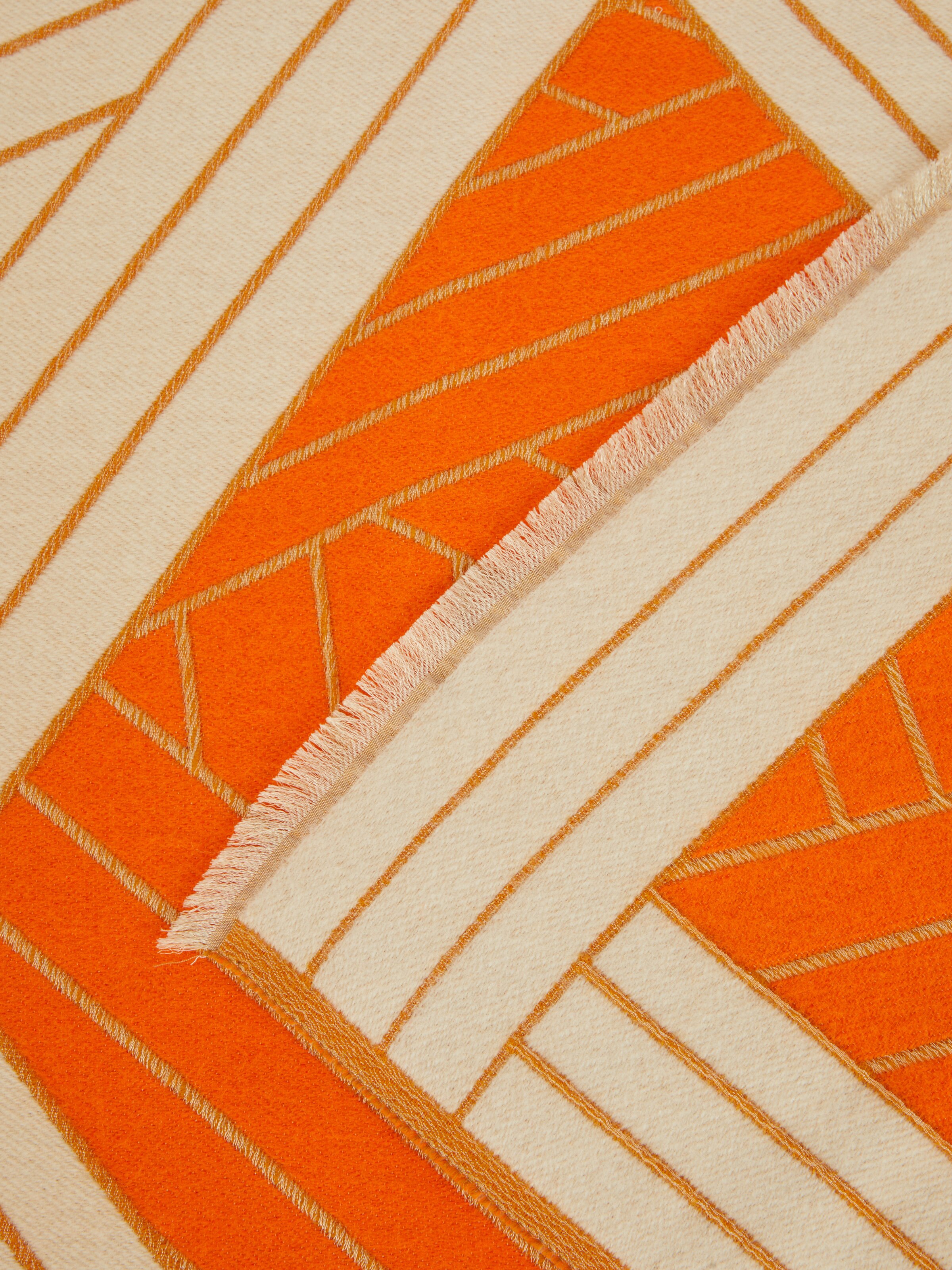 Nastri 135x190 cm wool, cashmere and silk plaid blanket, Orange - 2