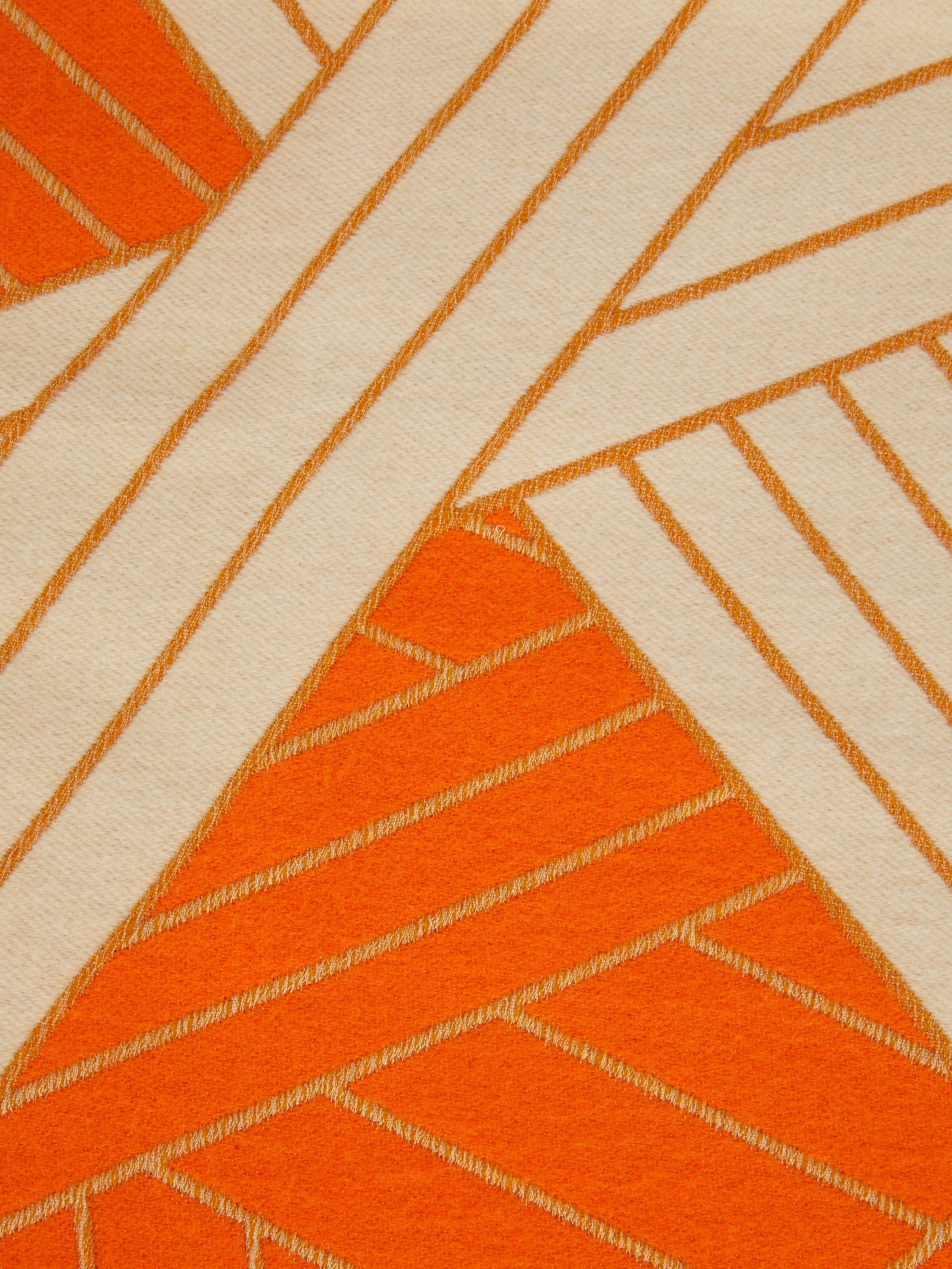 Nastri 135x190 cm wool, cashmere and silk plaid blanket, Orange - 3