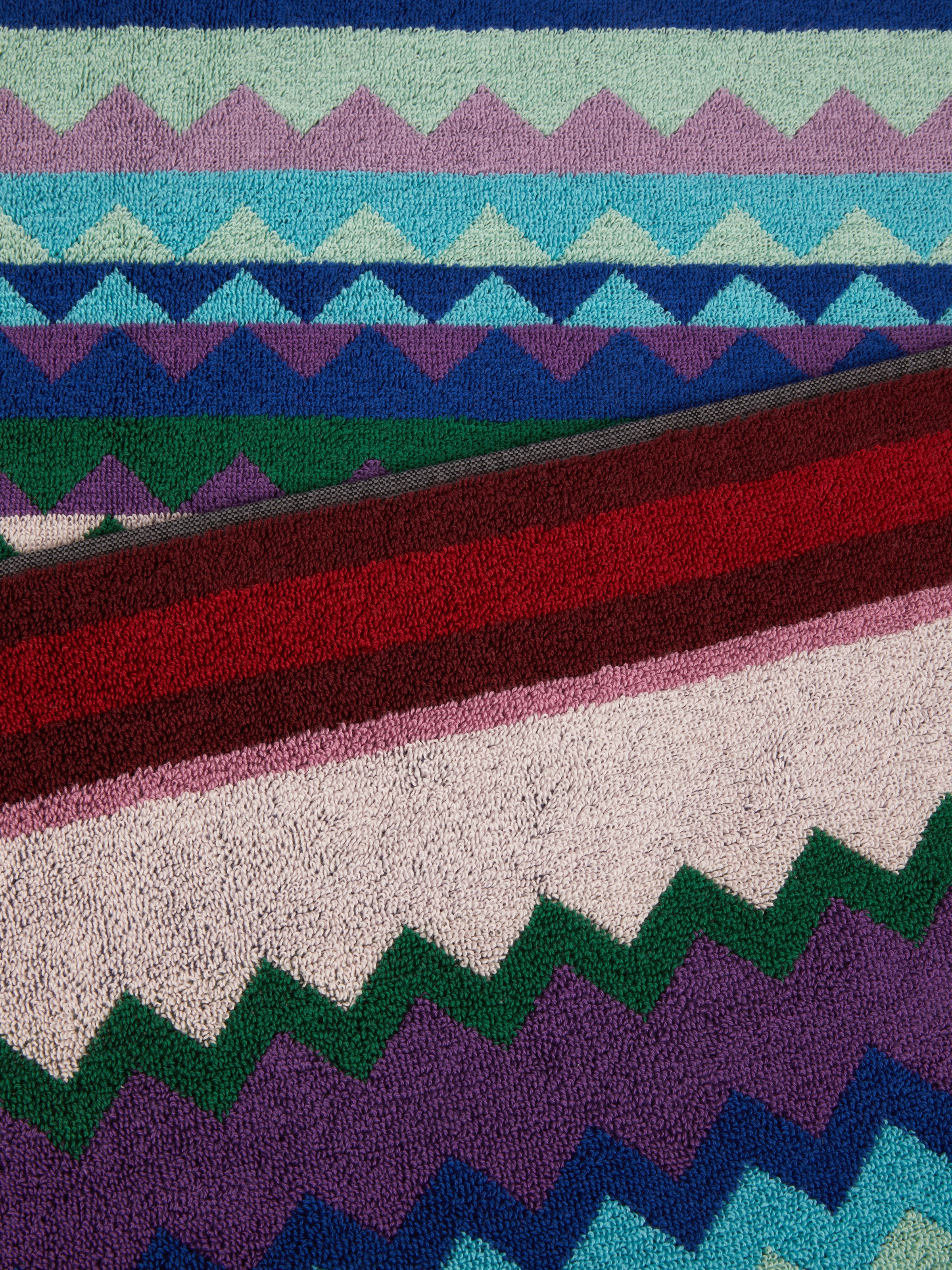 100x180 cm Chantal chevron cotton terry beach towel, Multicoloured  - 2