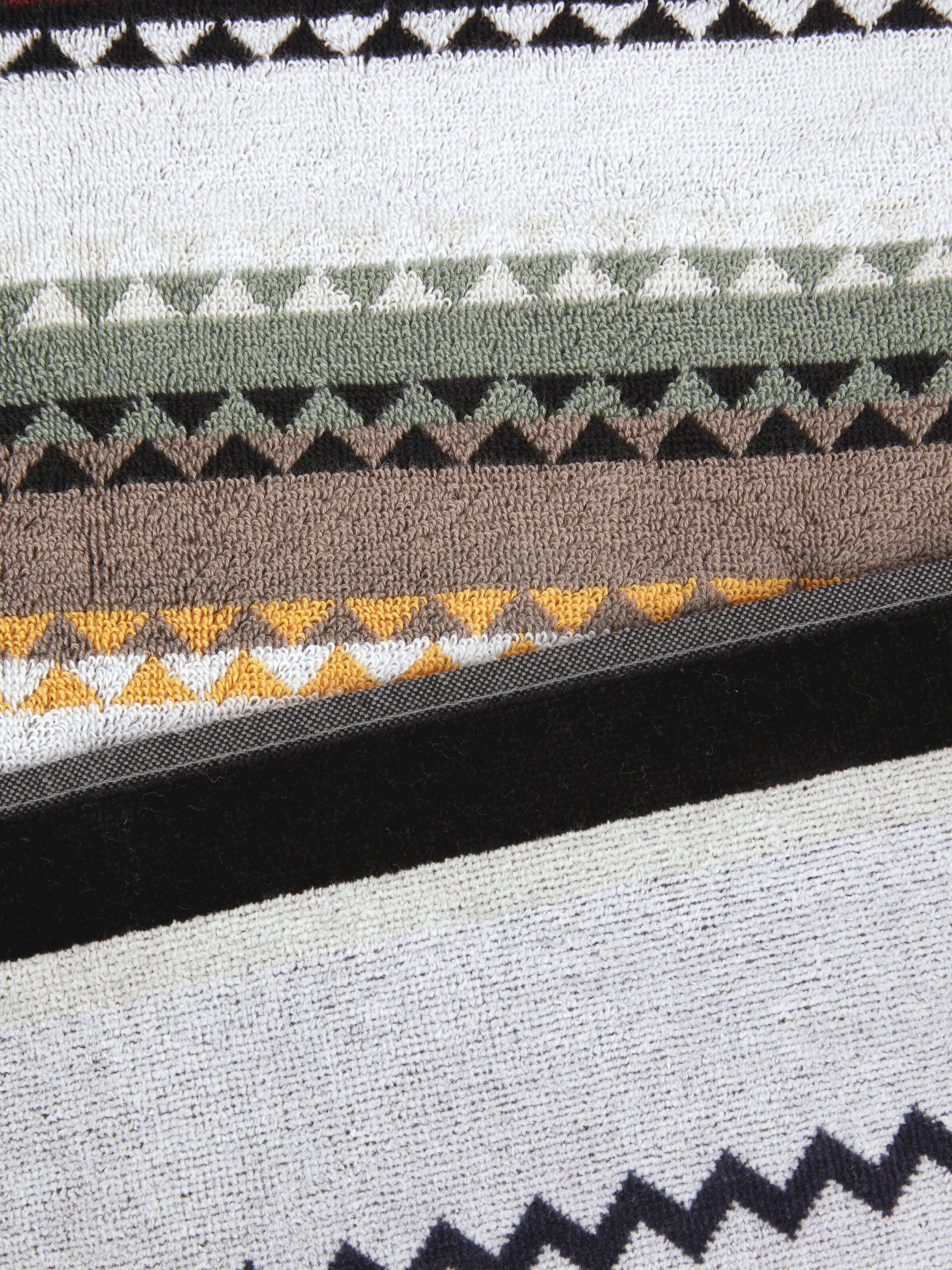 Telo mare 100x180 cm Curt in spugna di cotone zig zag, Nero    - 2