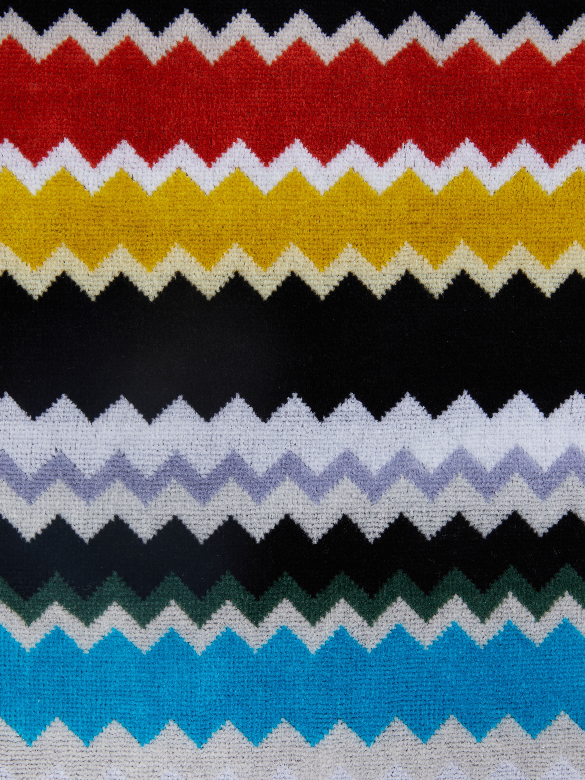 2-piece Curt bath towel set in chevron cotton terry, Multicoloured  - 3