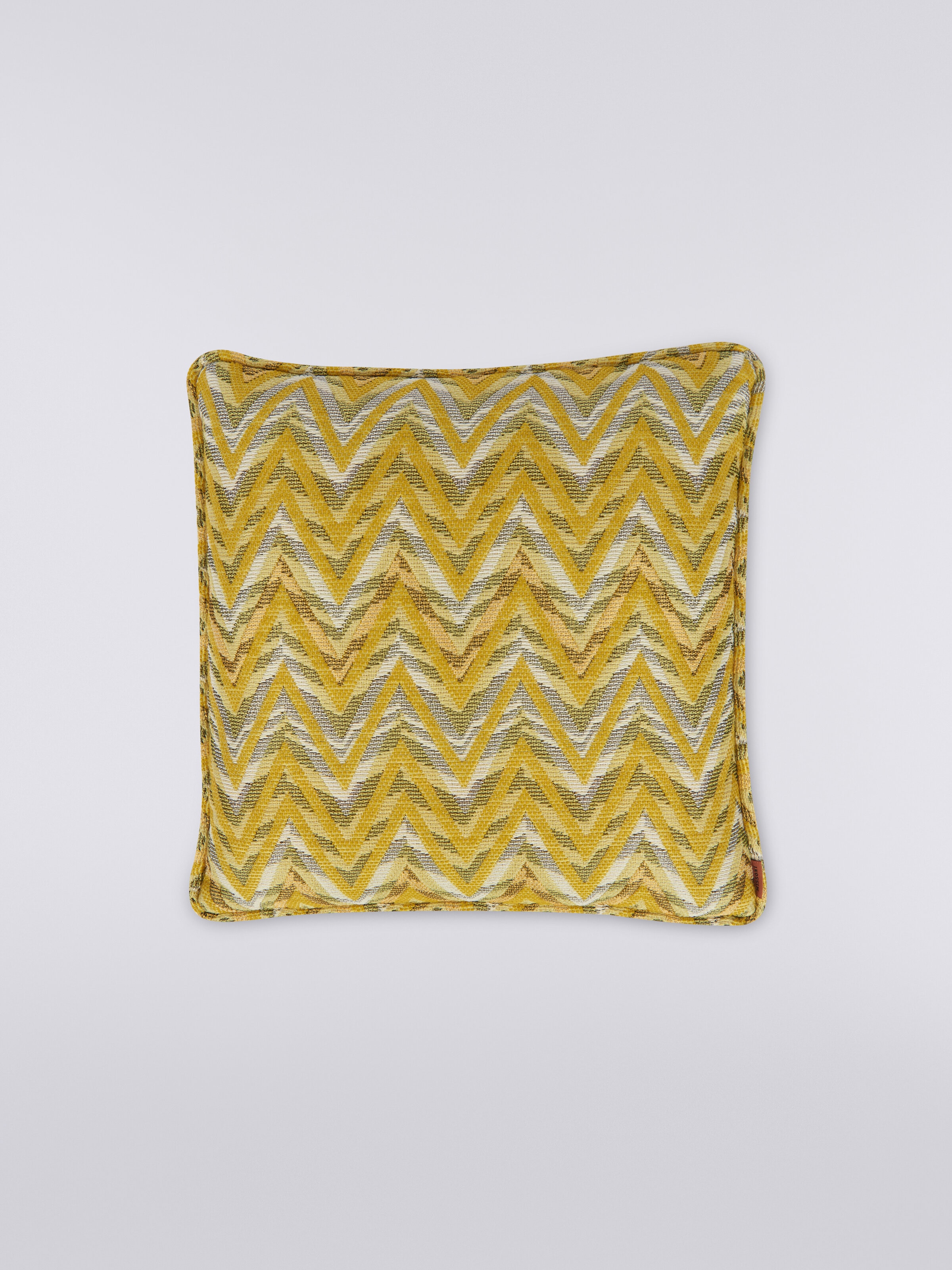 Coussin Bleatched 40x40 cm chevron à effet 3D, Jaune  - 0