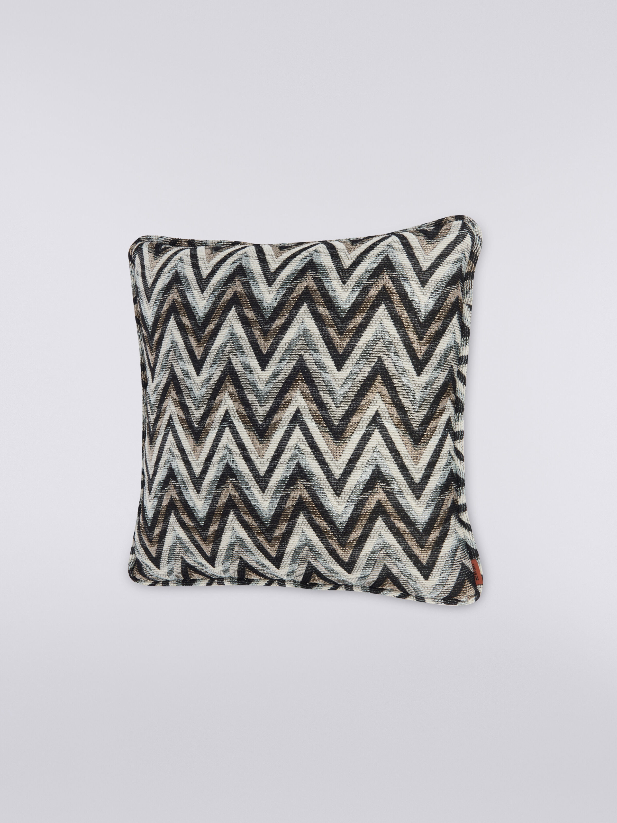 Coussin Bleatched 40x40 cm chevron à effet 3D, Noir    - 1