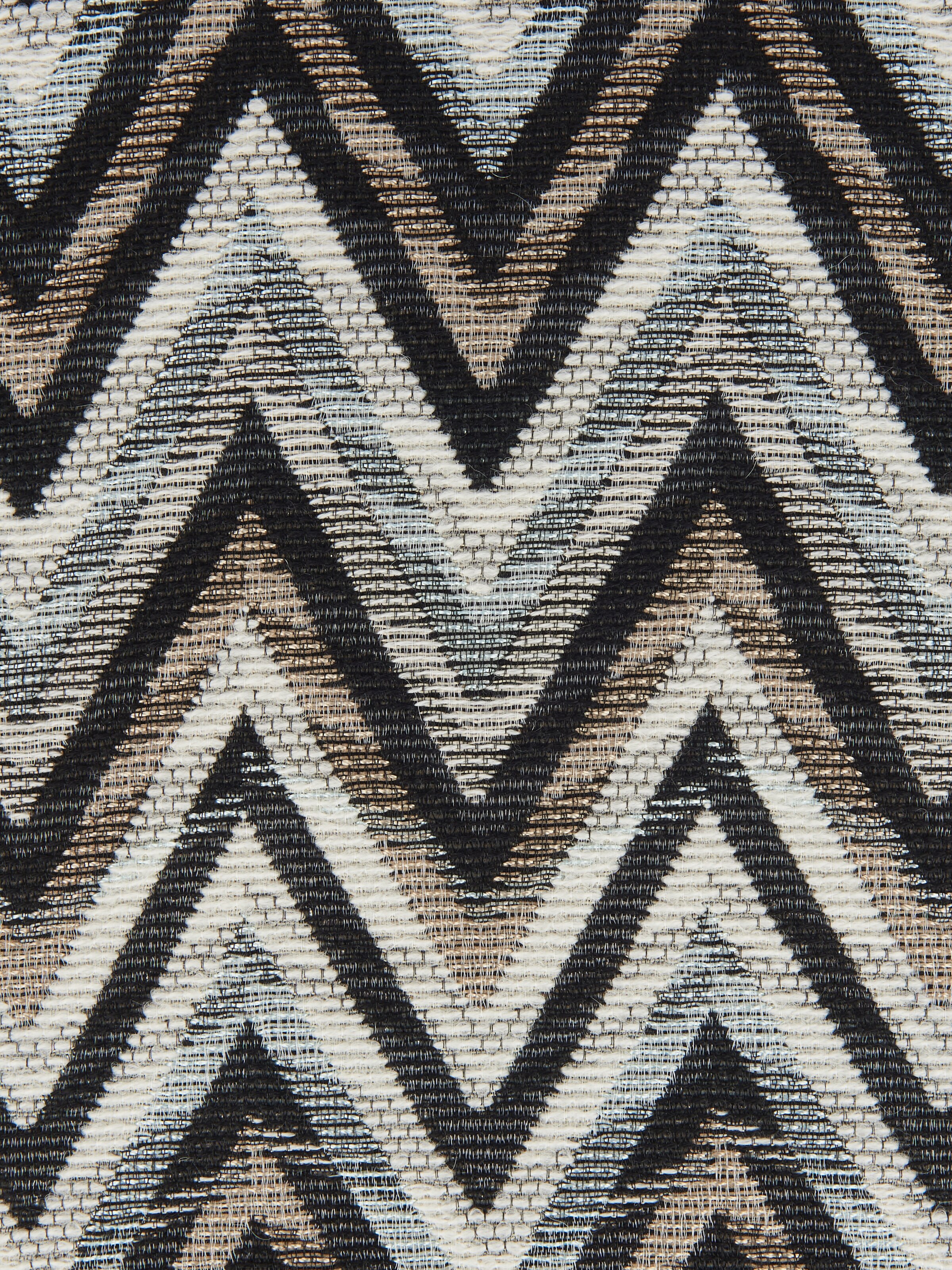 Kissen Bleatched 40x40 cm Chevronmuster und 3D-Effekt, Schwarz    - 3