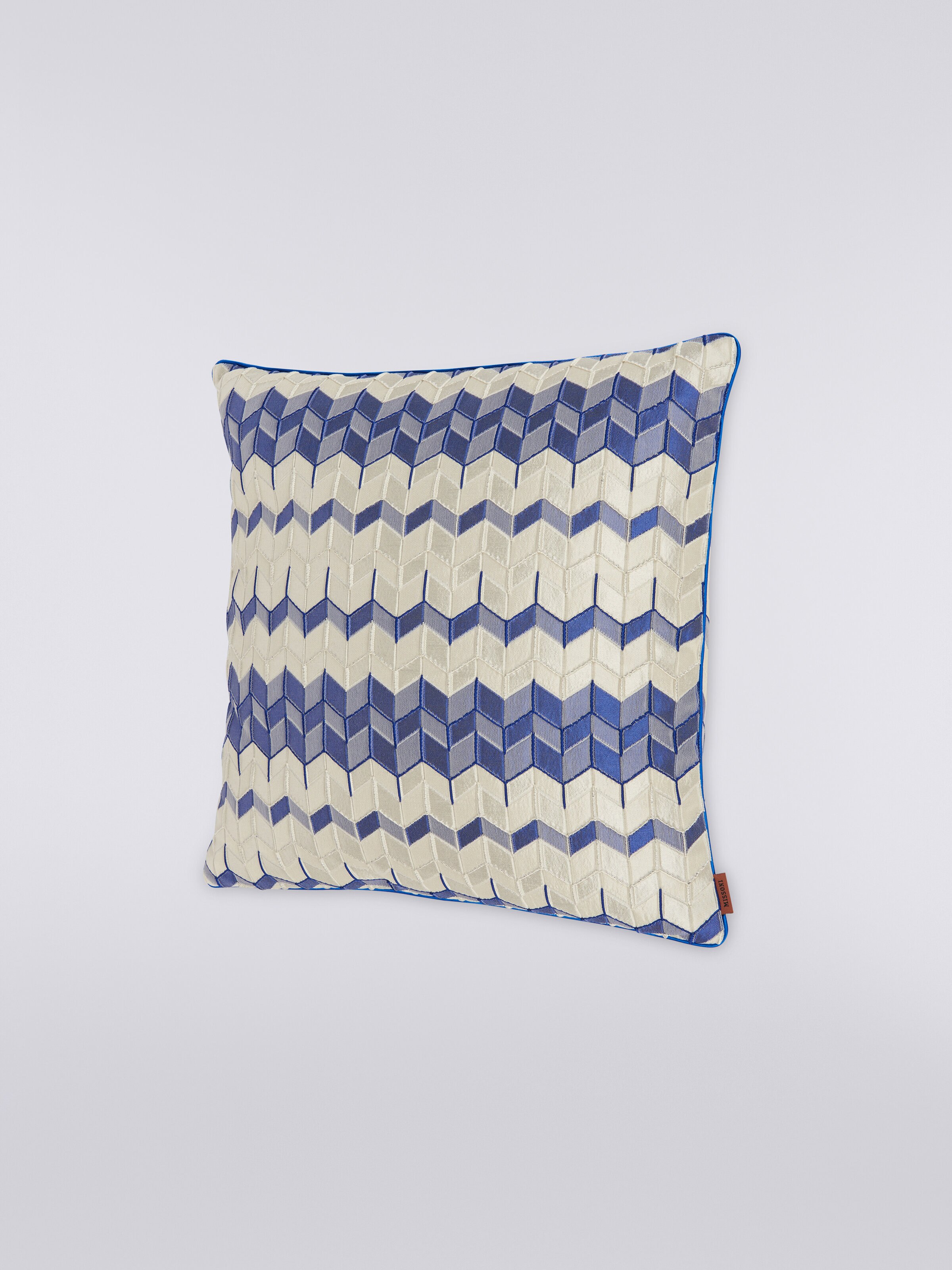 Tread 40x40 cm chevron 3D effect cushion, Blue - 1