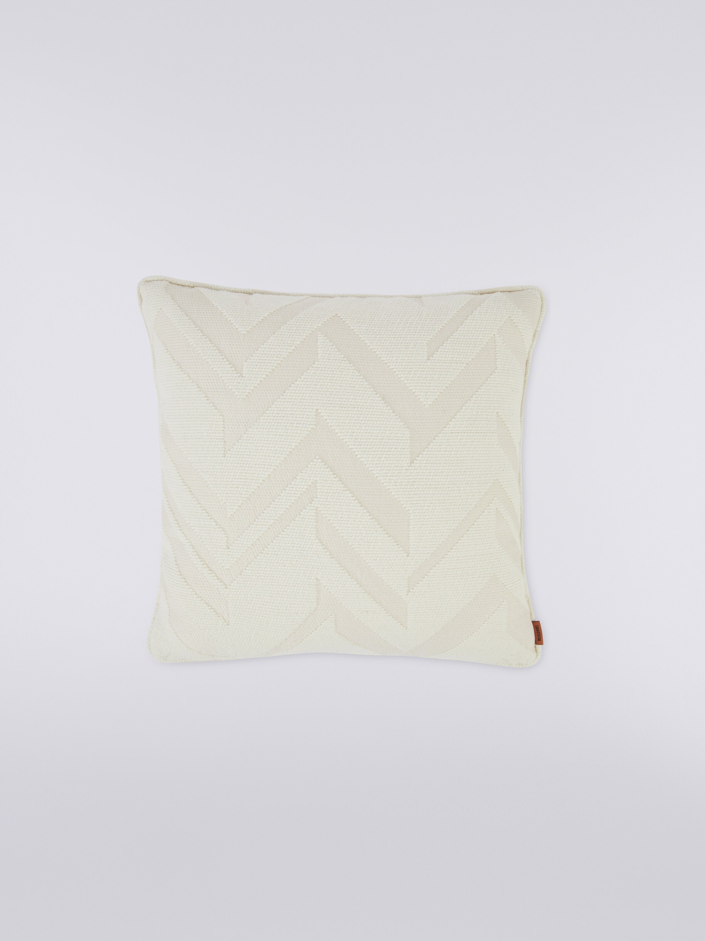 Orme 40x40 cm 3D effect jacquard cushion, White  - 0
