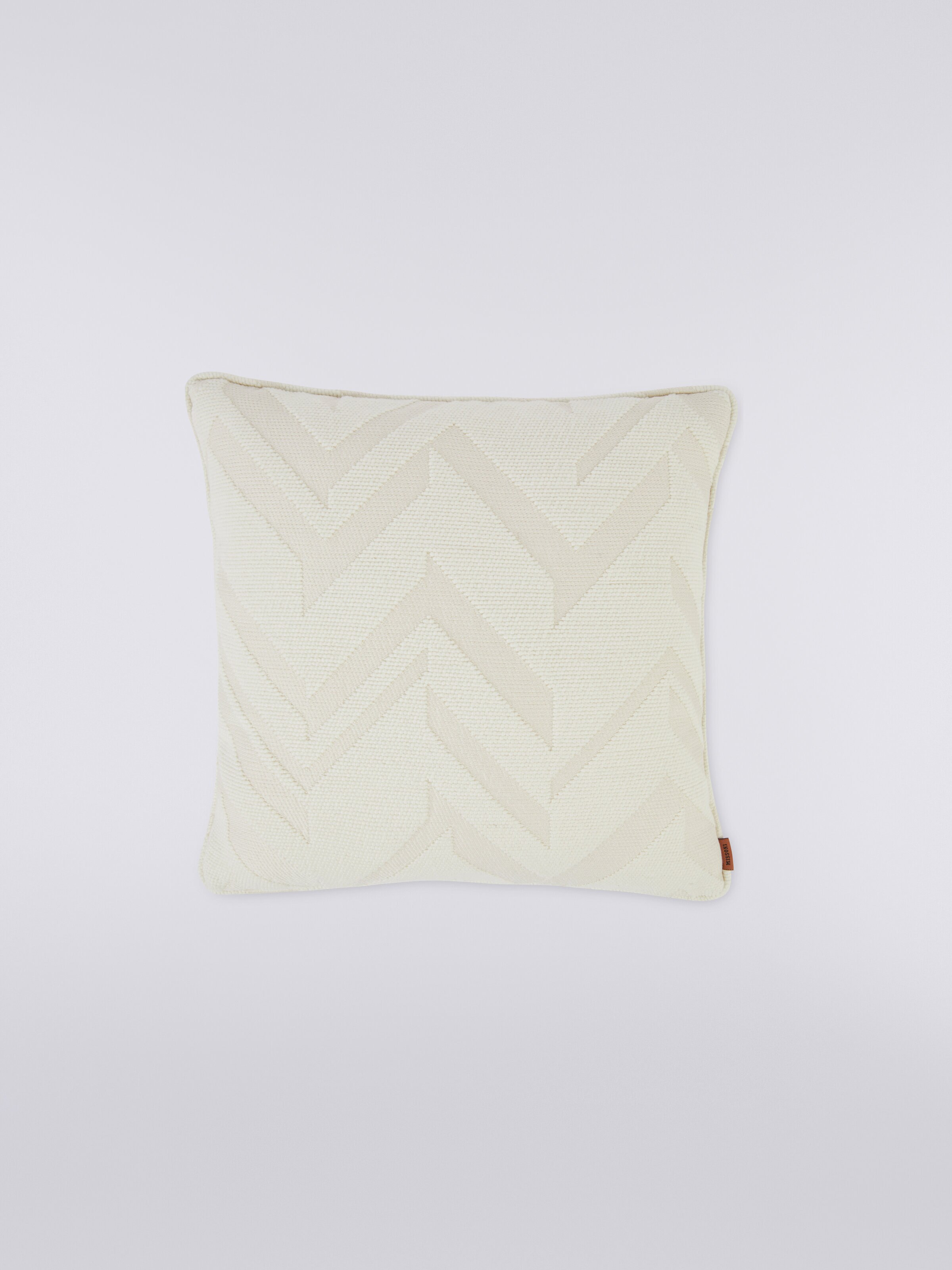 Coussin Orme 40x40 cm jacquard effet 3D, Blanc  - 0