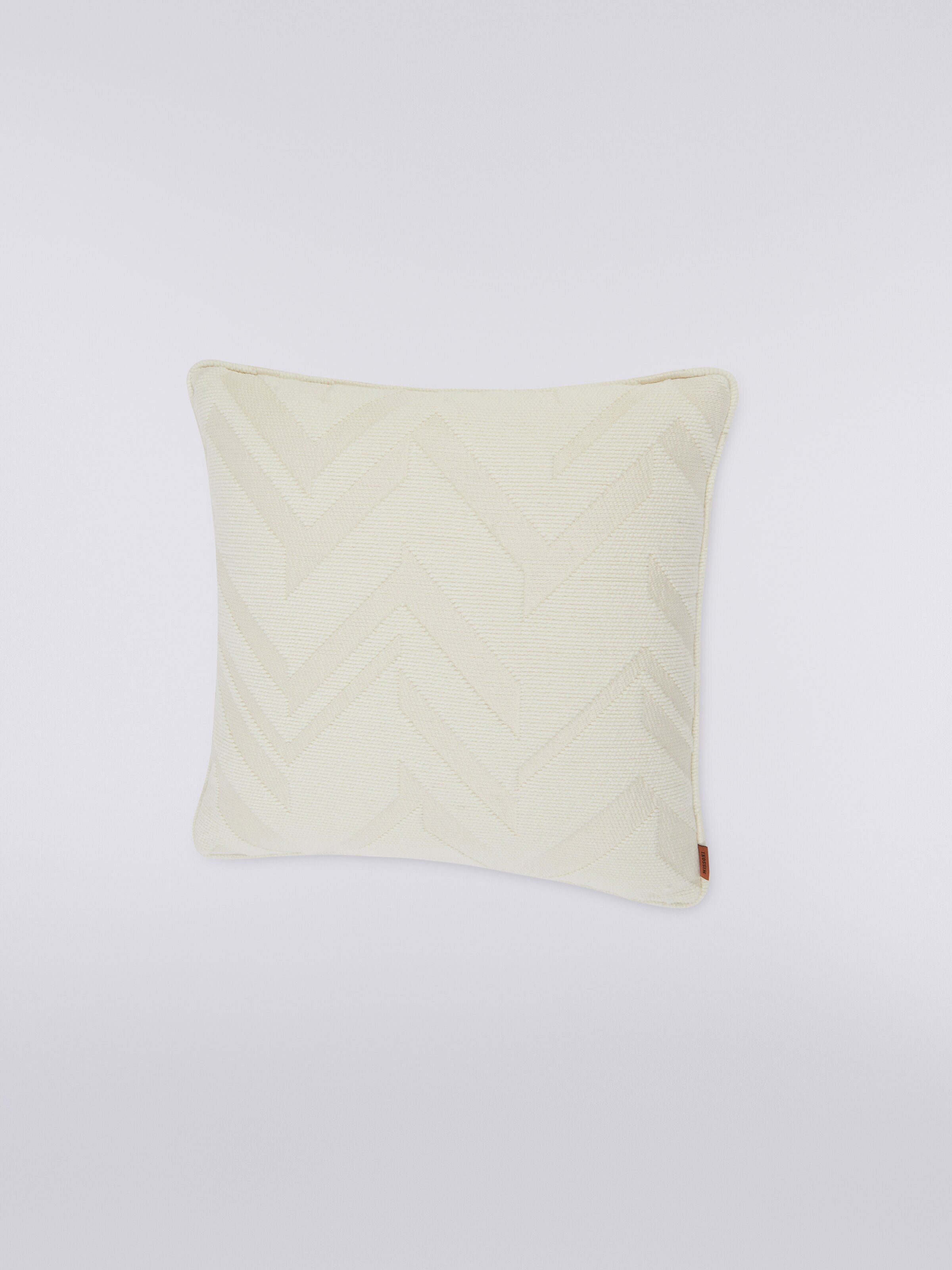 Coussin Orme 40x40 cm jacquard effet 3D, Blanc  - 1