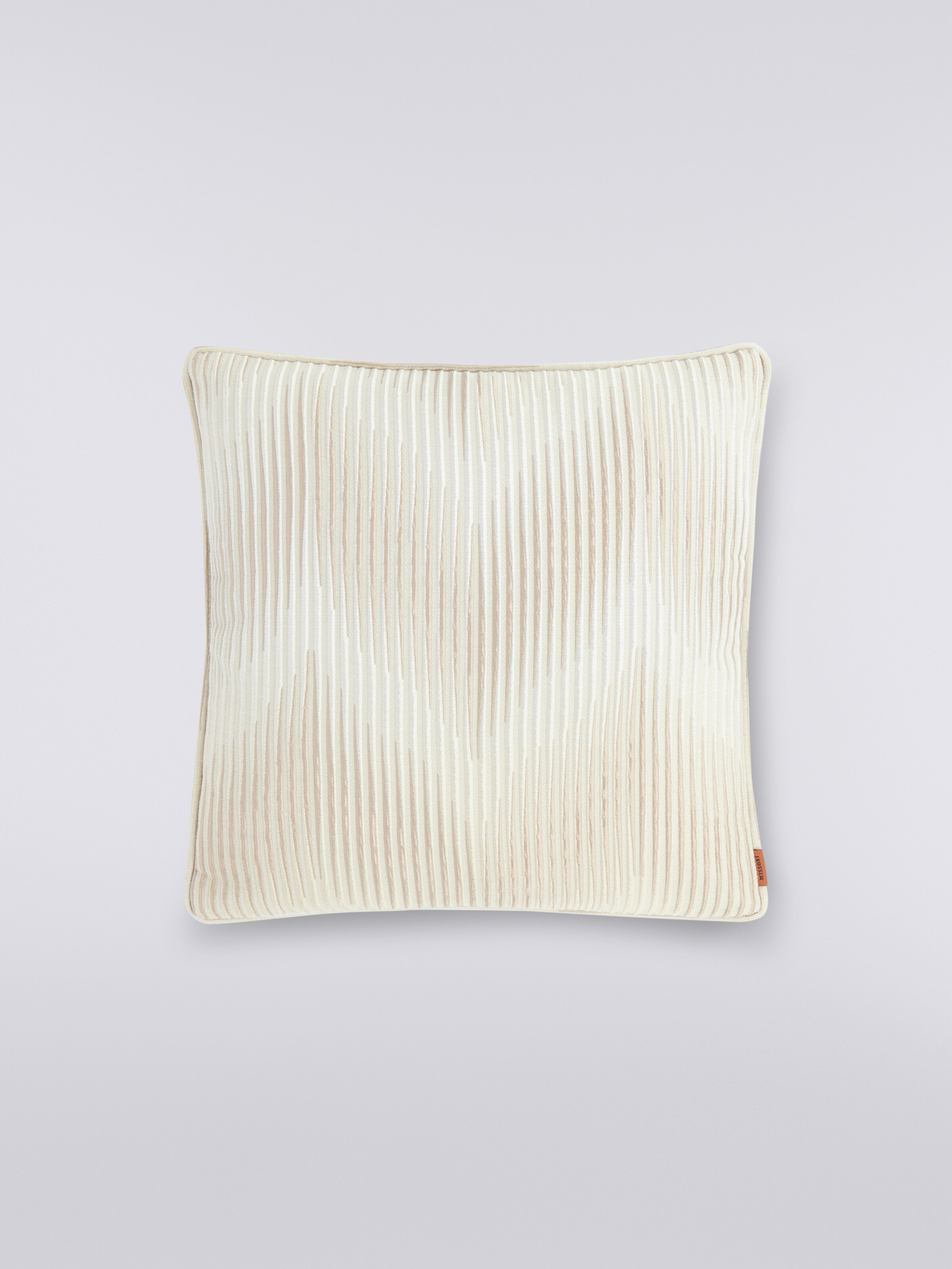 Coussin Ande 40x40 cm avec chevron dégradé, Blanc  - 0