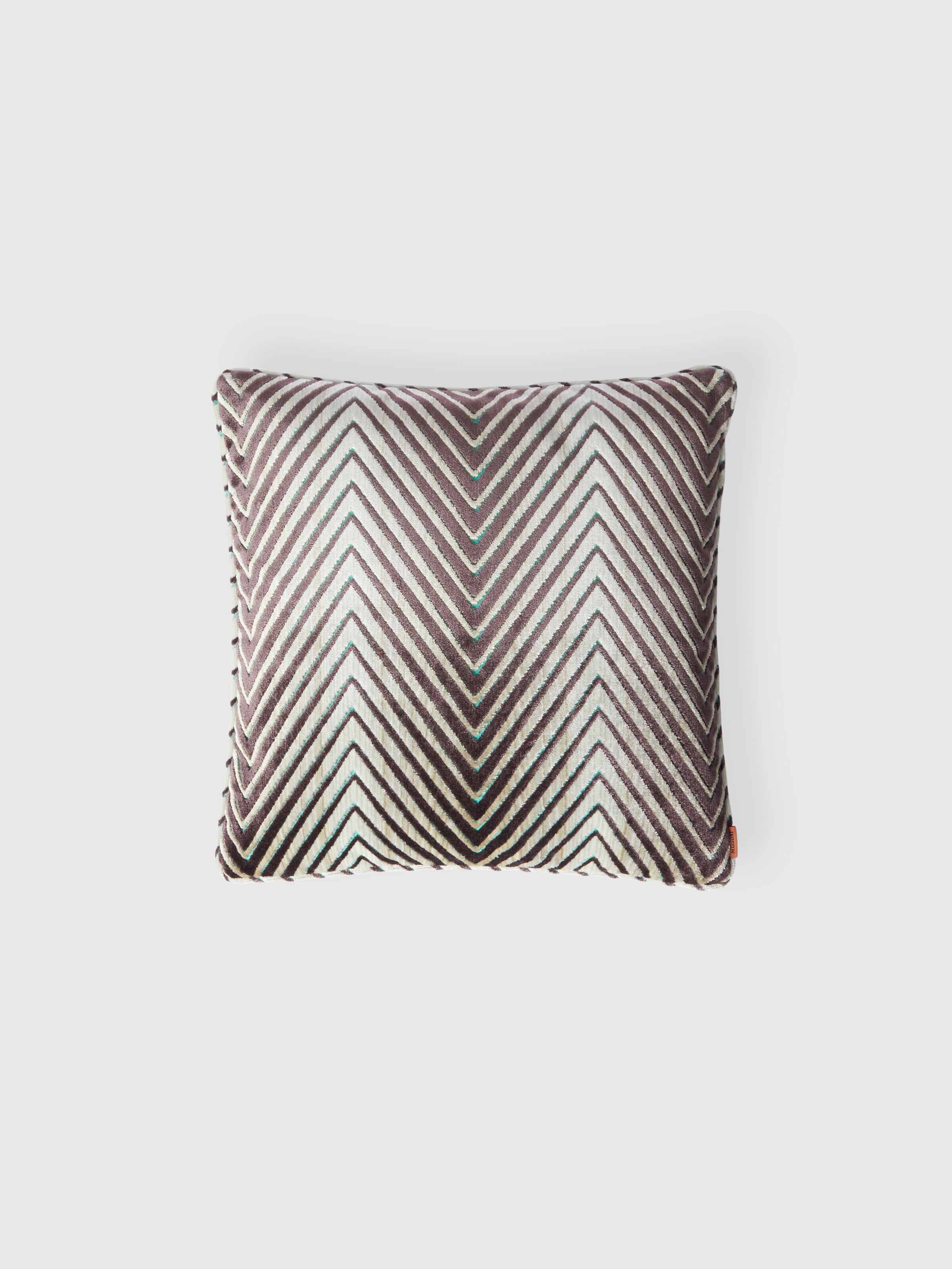 Ziggy 40x40 cm viscose blend zigzag cushion, Purple  Multicoloured  - 0