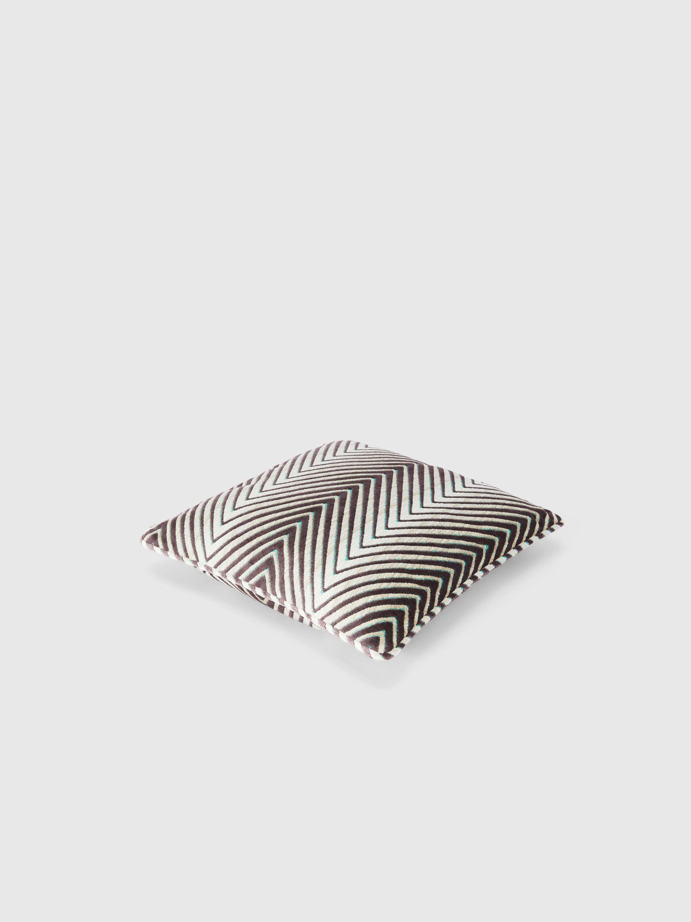 Ziggy 40x40 cm viscose blend zigzag cushion, Purple  Multicoloured  - 1