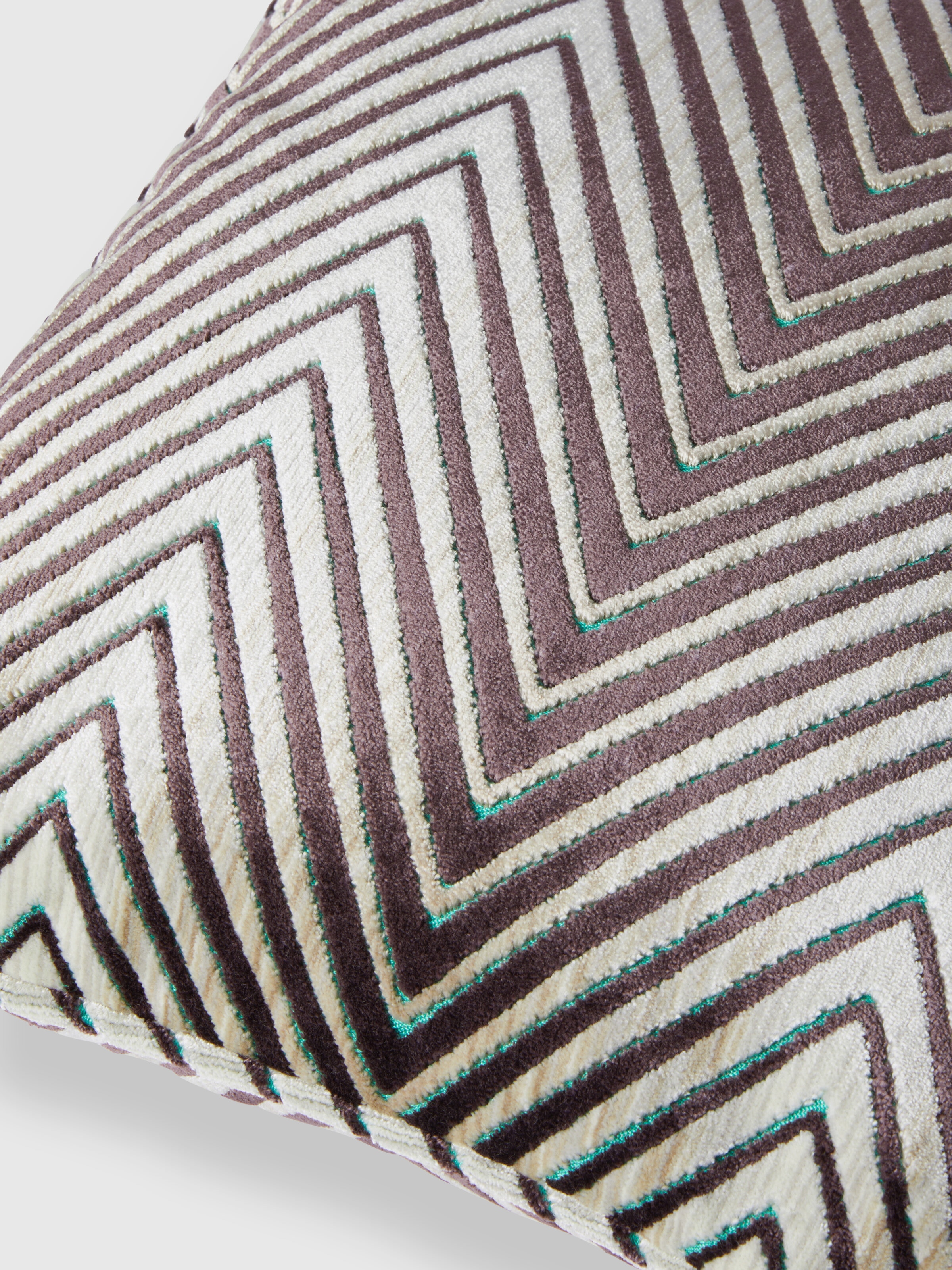 Ziggy 40x40 cm viscose blend zigzag cushion, Purple  Multicoloured  - 2