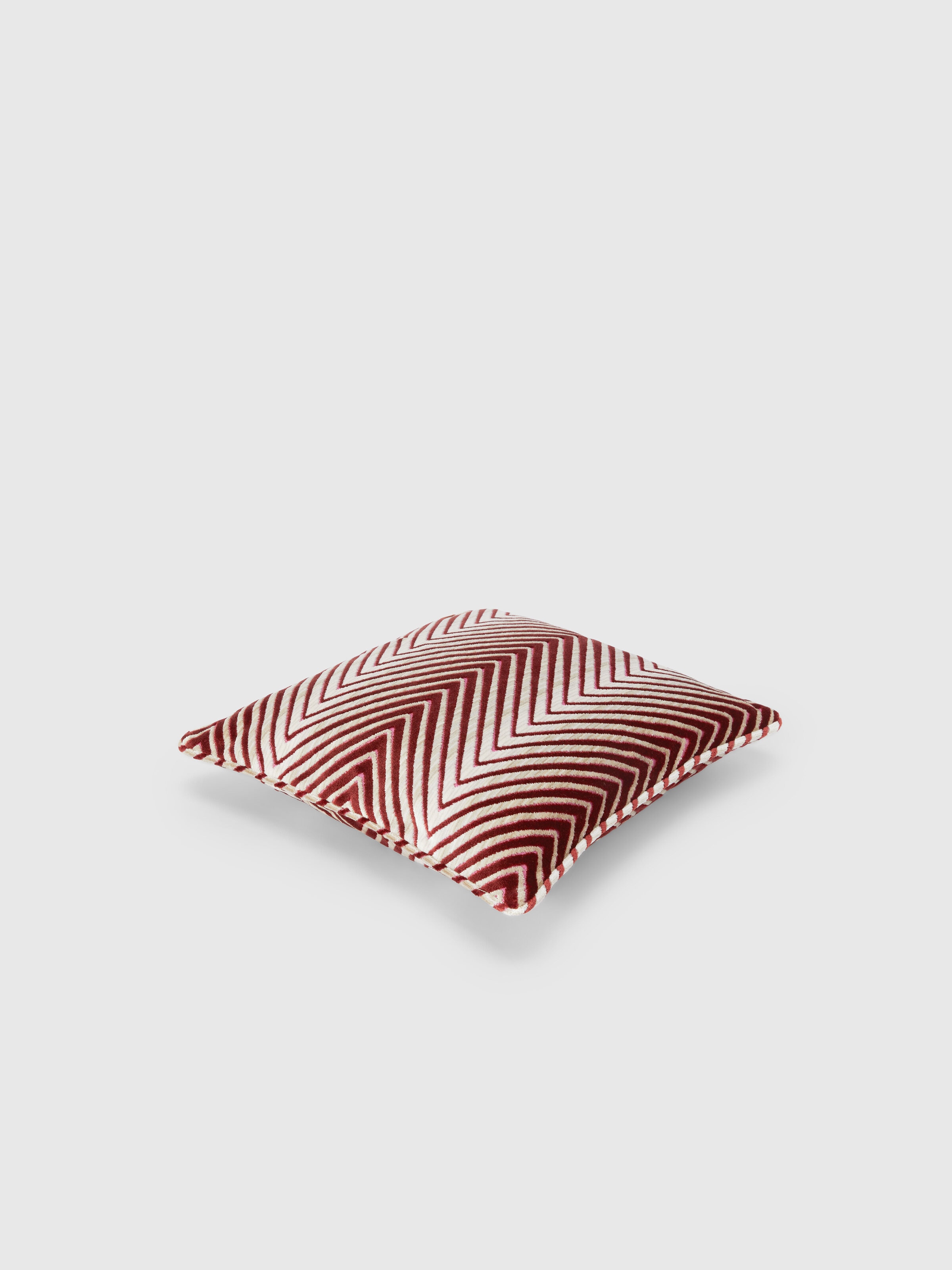 Cuscino Ziggy 40x40 cm in misto viscosa zig zag, Rosso & Multicolore - 1