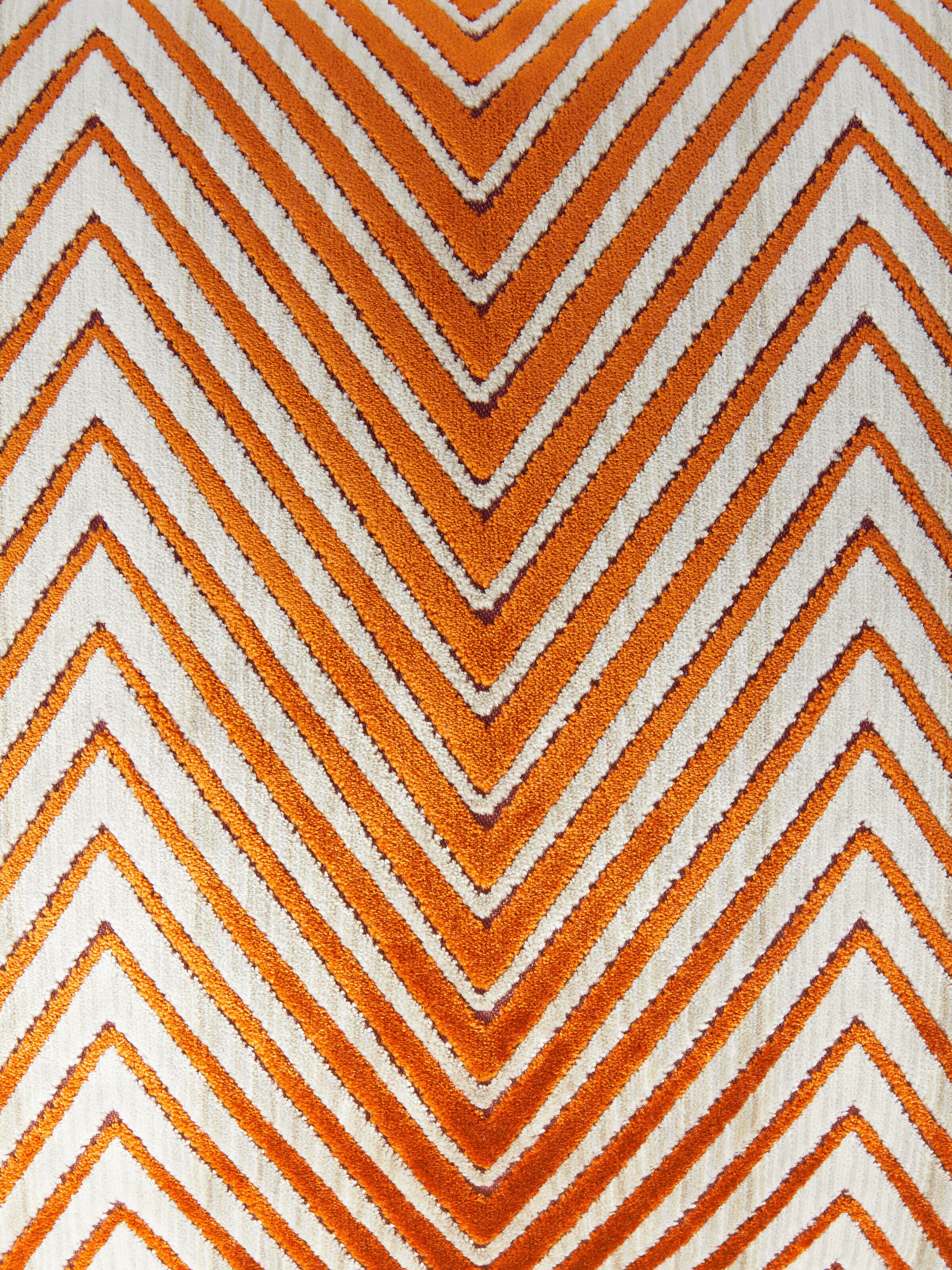 Ziggy 40x40 cm viscose blend zigzag cushion, Orange Multicoloured  - 3