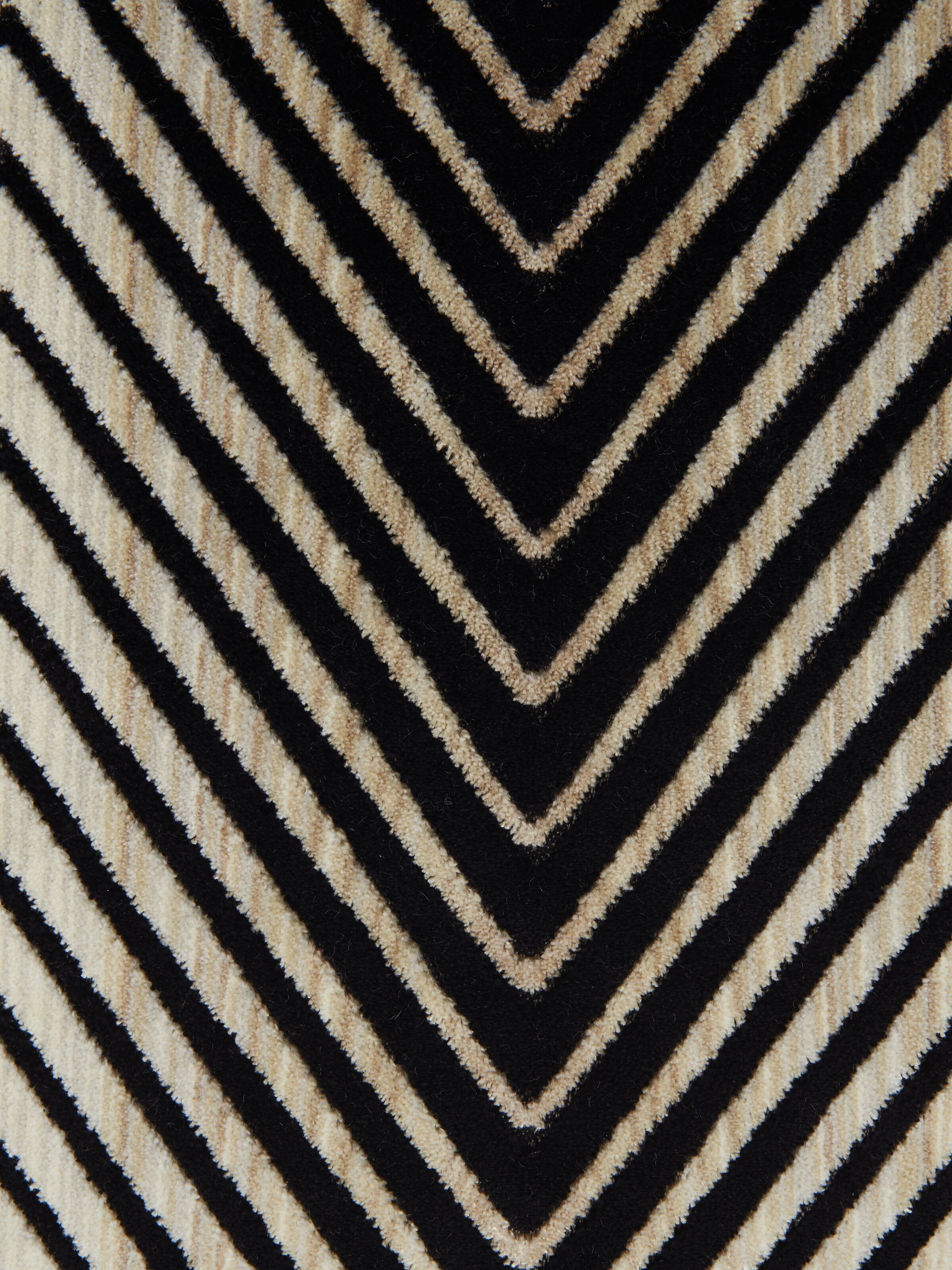 Coussin Ziggy 40x40 cm en viscose zigzag, Noir & Blanc - 3