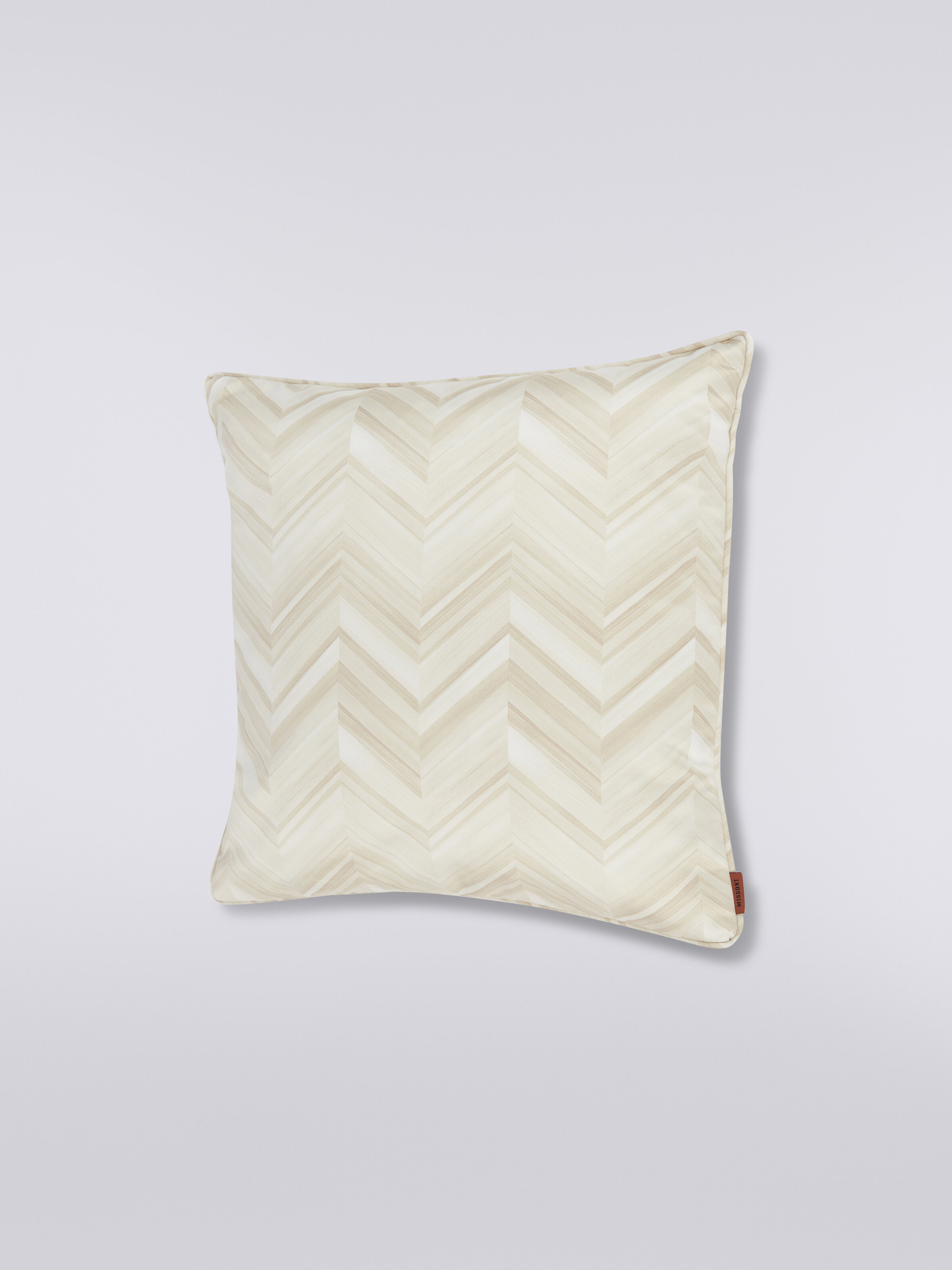 Cuscino Layers 40x40 cm in rasatello di cotone chevron, Bianco  - 1