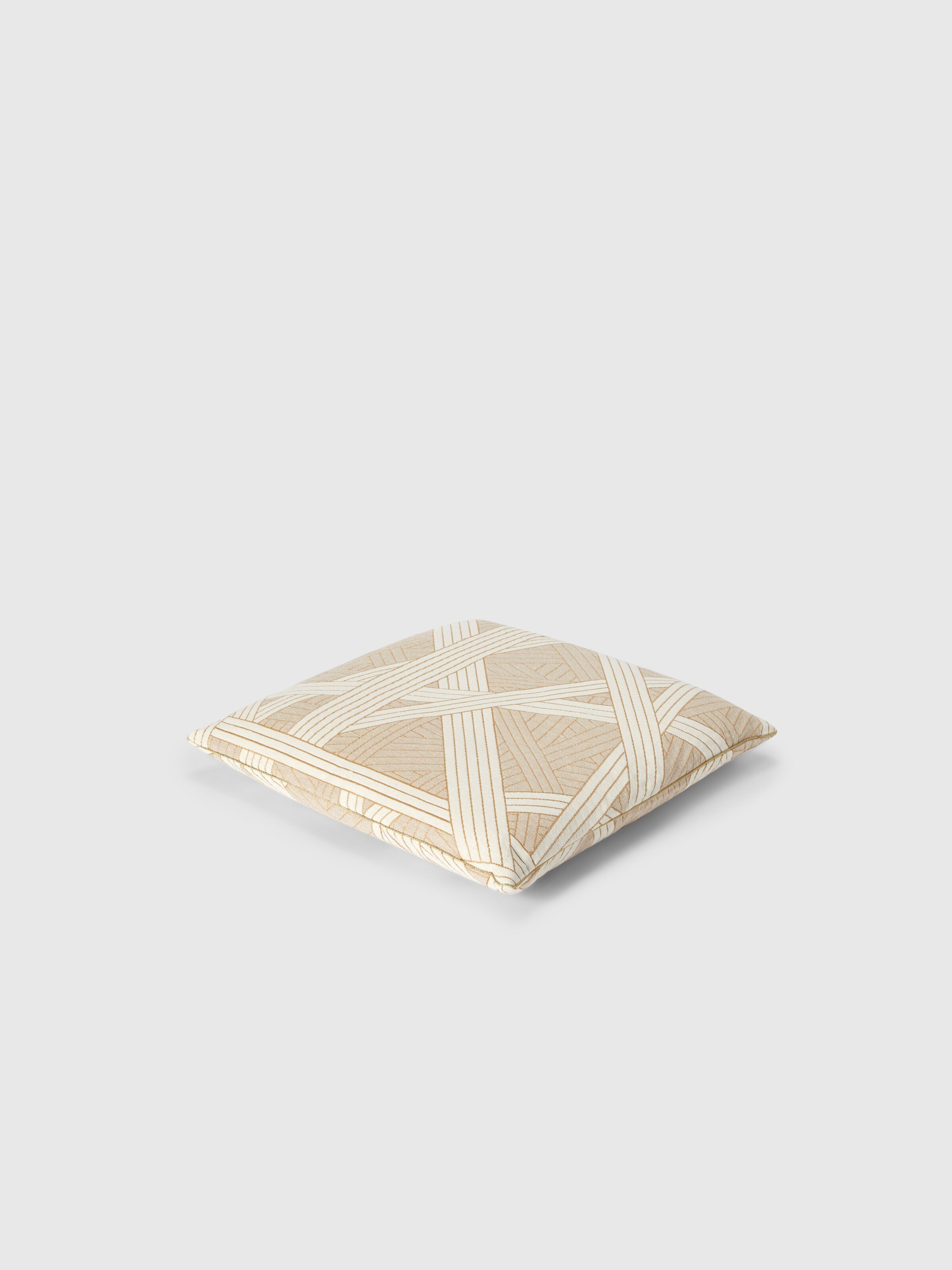 Cuscino Nastri 40x40 cm con impunture, Beige - 1