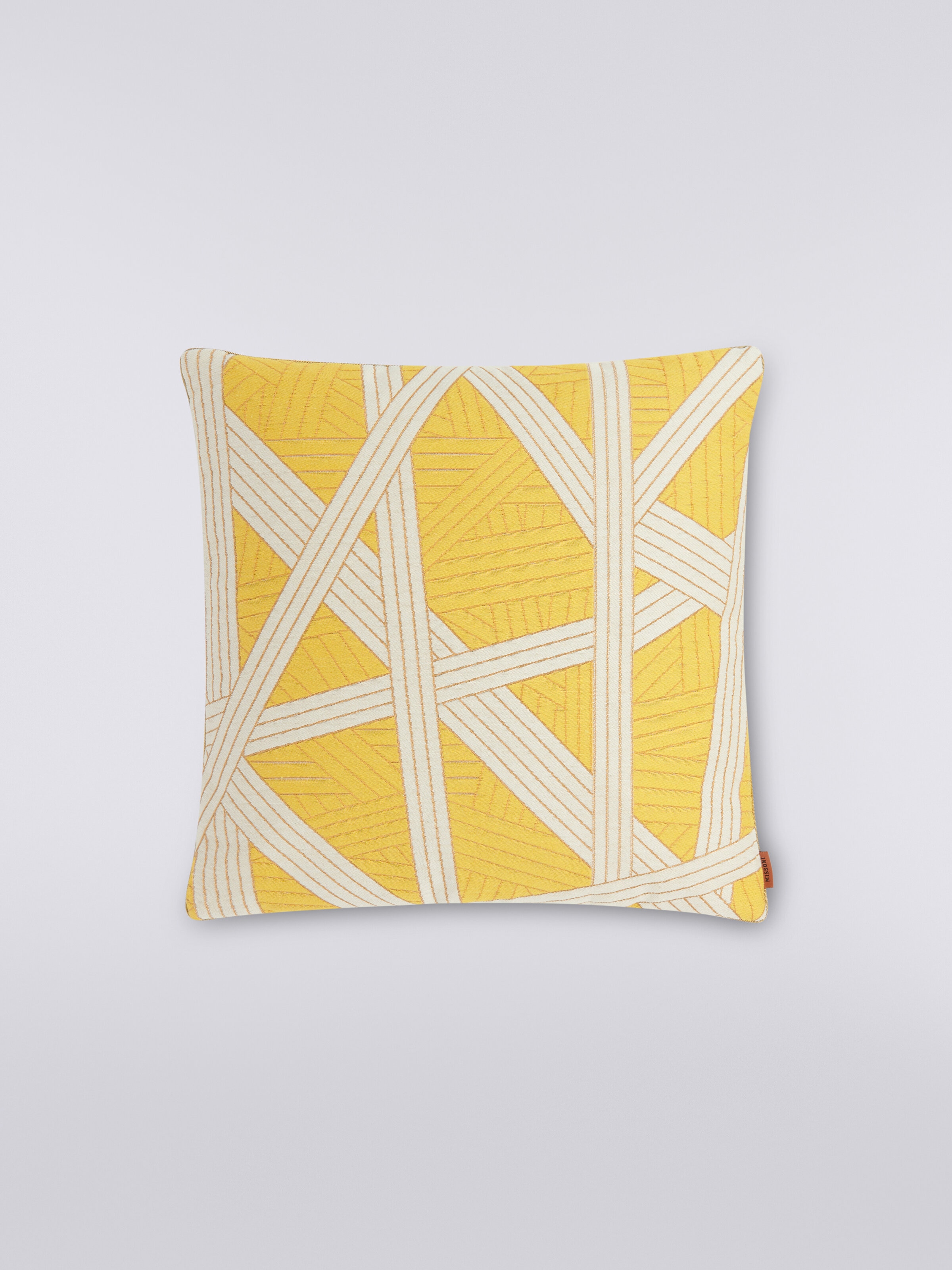 Nastri cushion 40x40 cm with stitching, Yellow  - 0