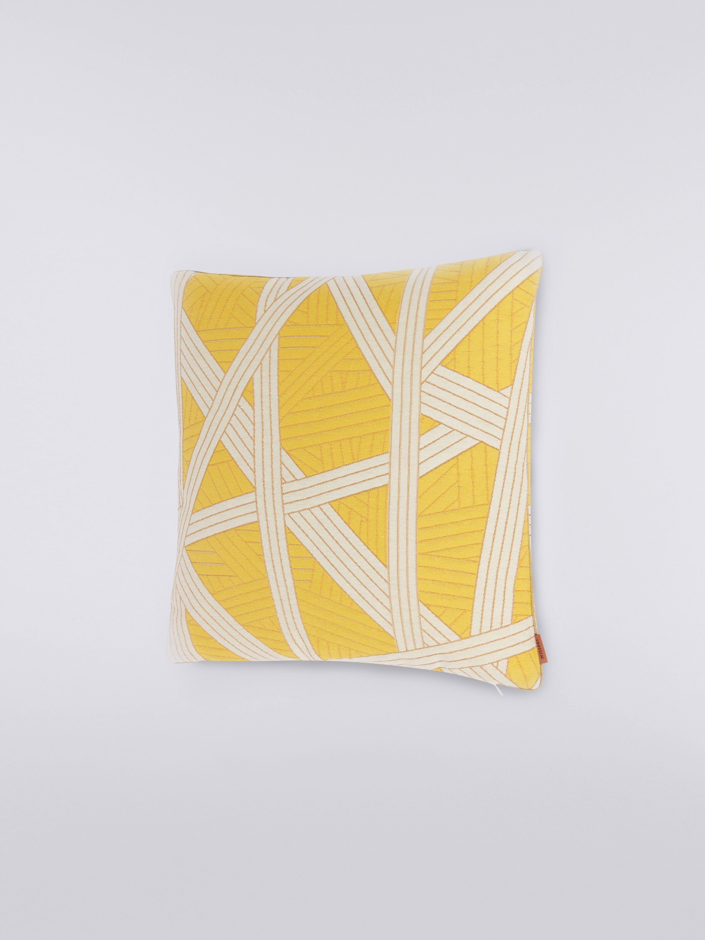Nastri cushion 40x40 cm with stitching, Yellow  - 1