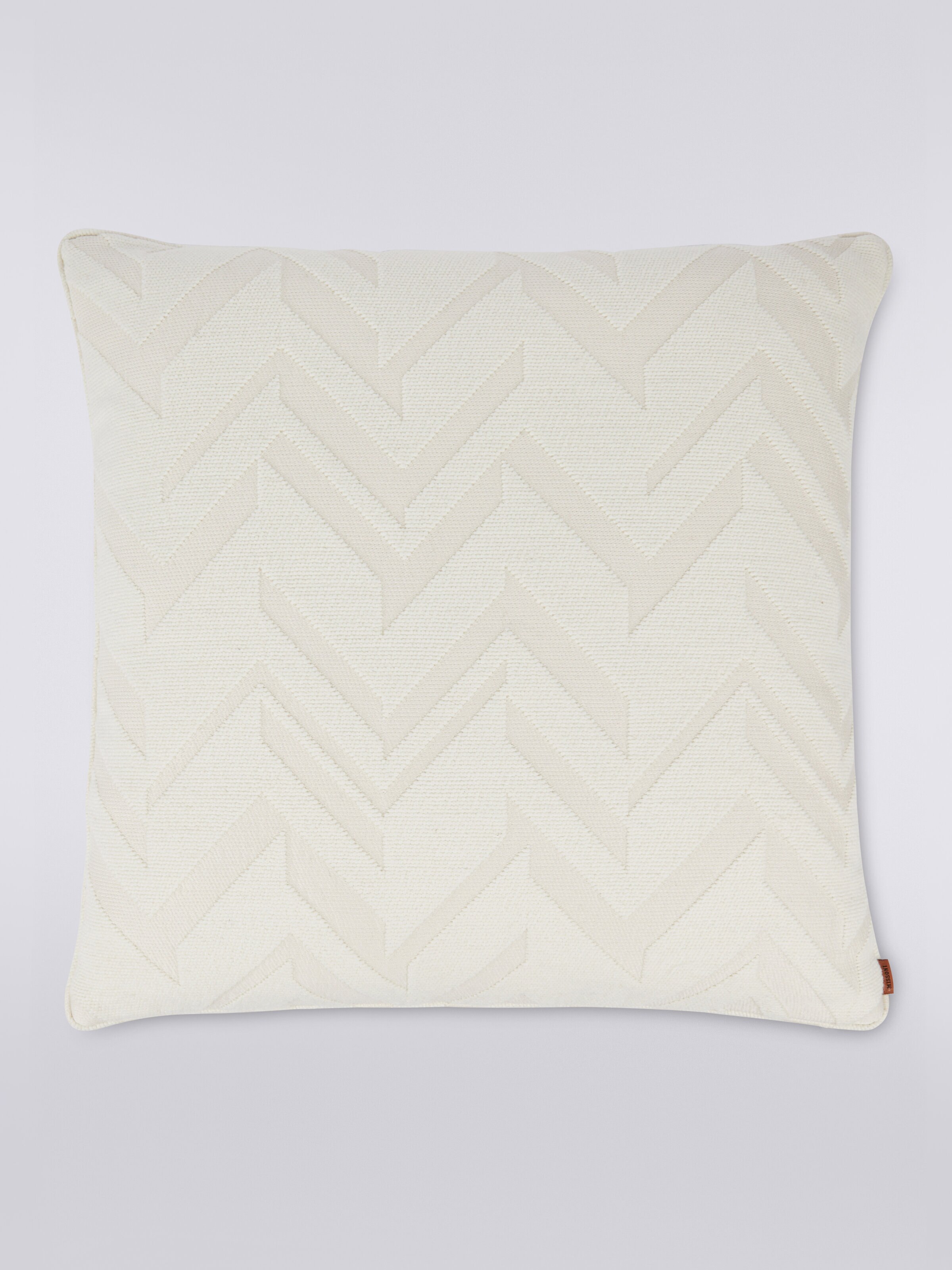 Orme 60x60 cm 3D effect jacquard cushion, White  - 0
