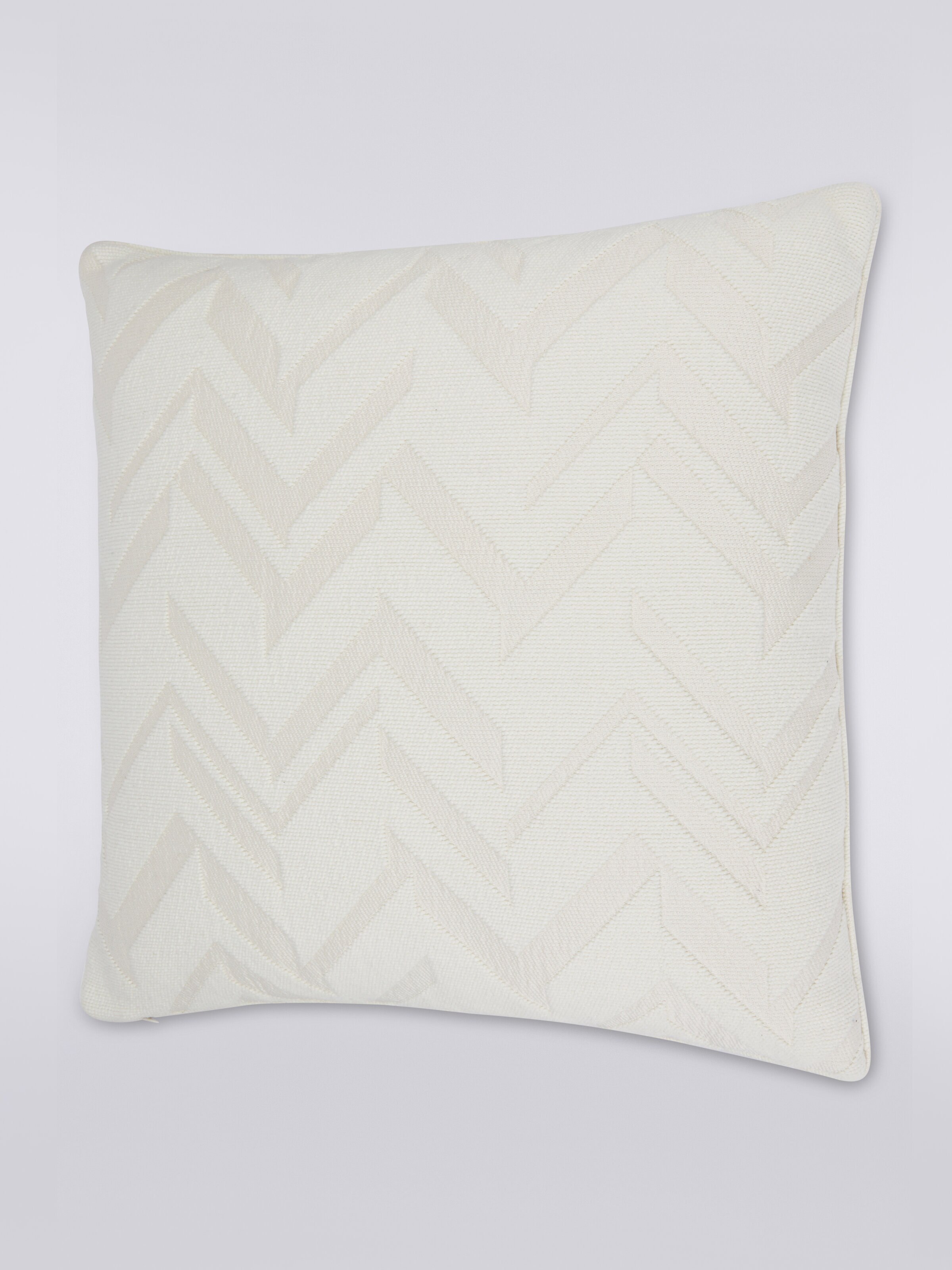 Orme 60x60 cm 3D effect jacquard cushion, White  - 1