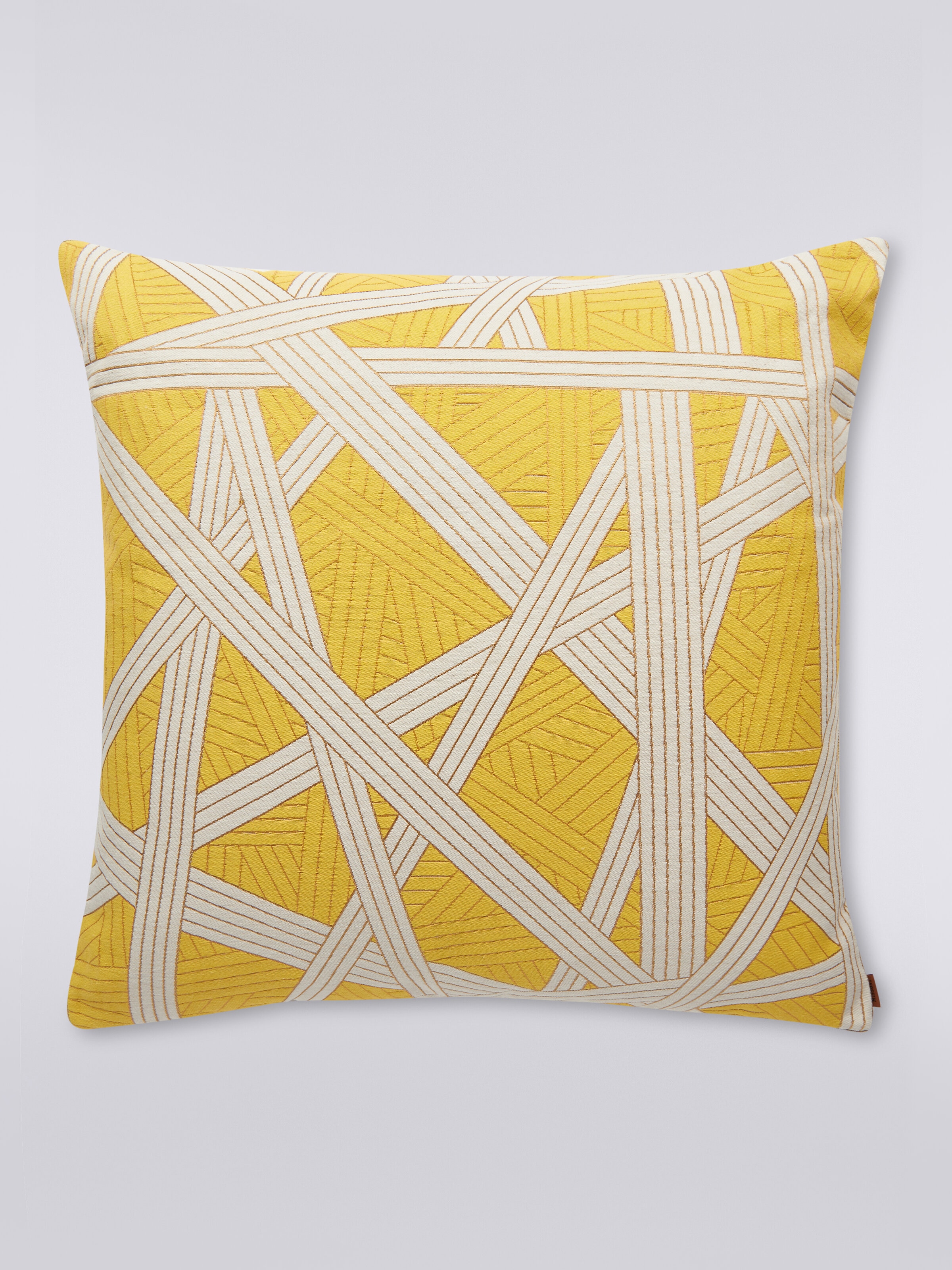 Nastri cushion 60x60 cm with contrasting stitching, Yellow  - 0
