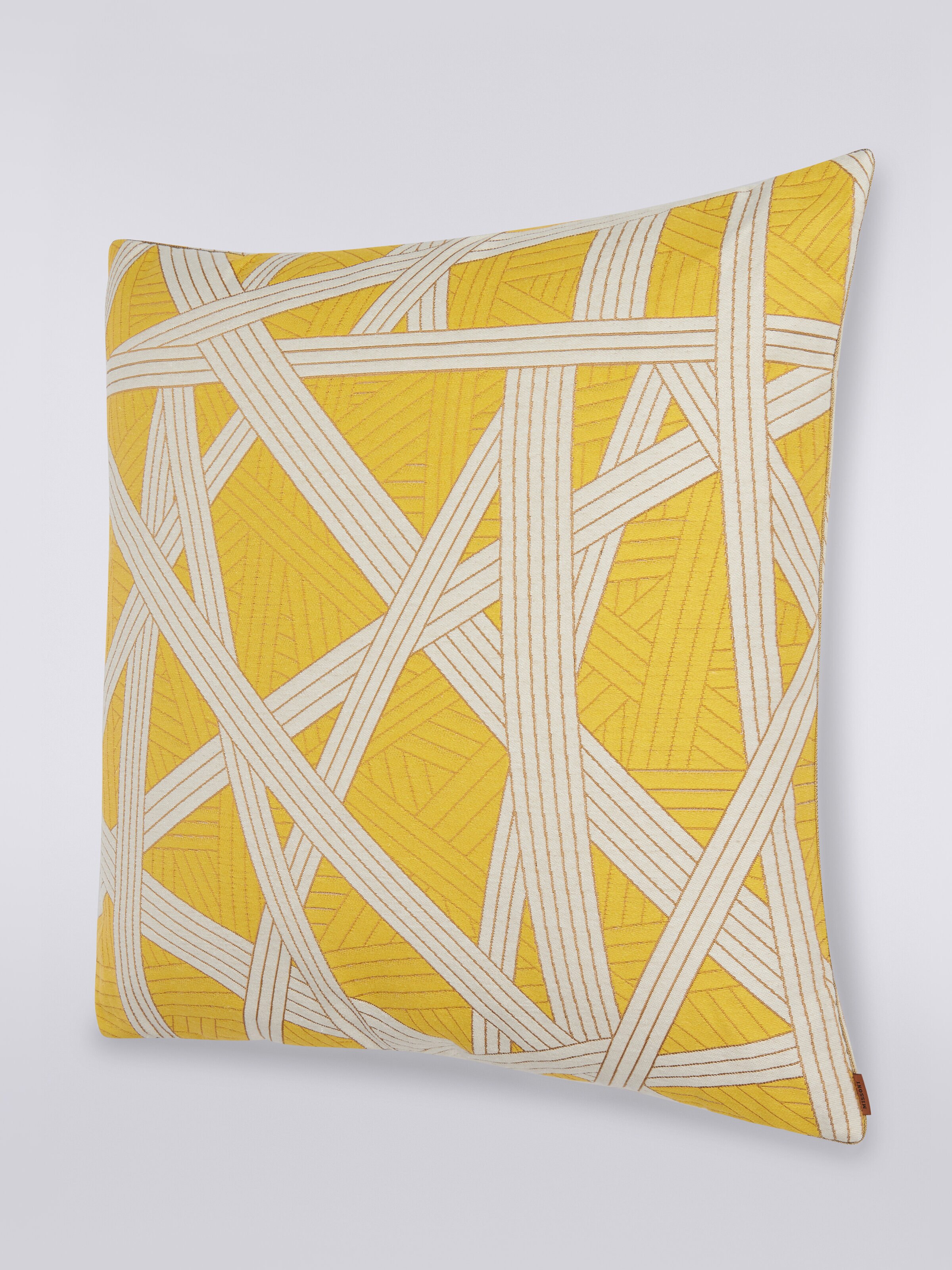 Nastri cushion 60x60 cm with contrasting stitching, Yellow  - 1
