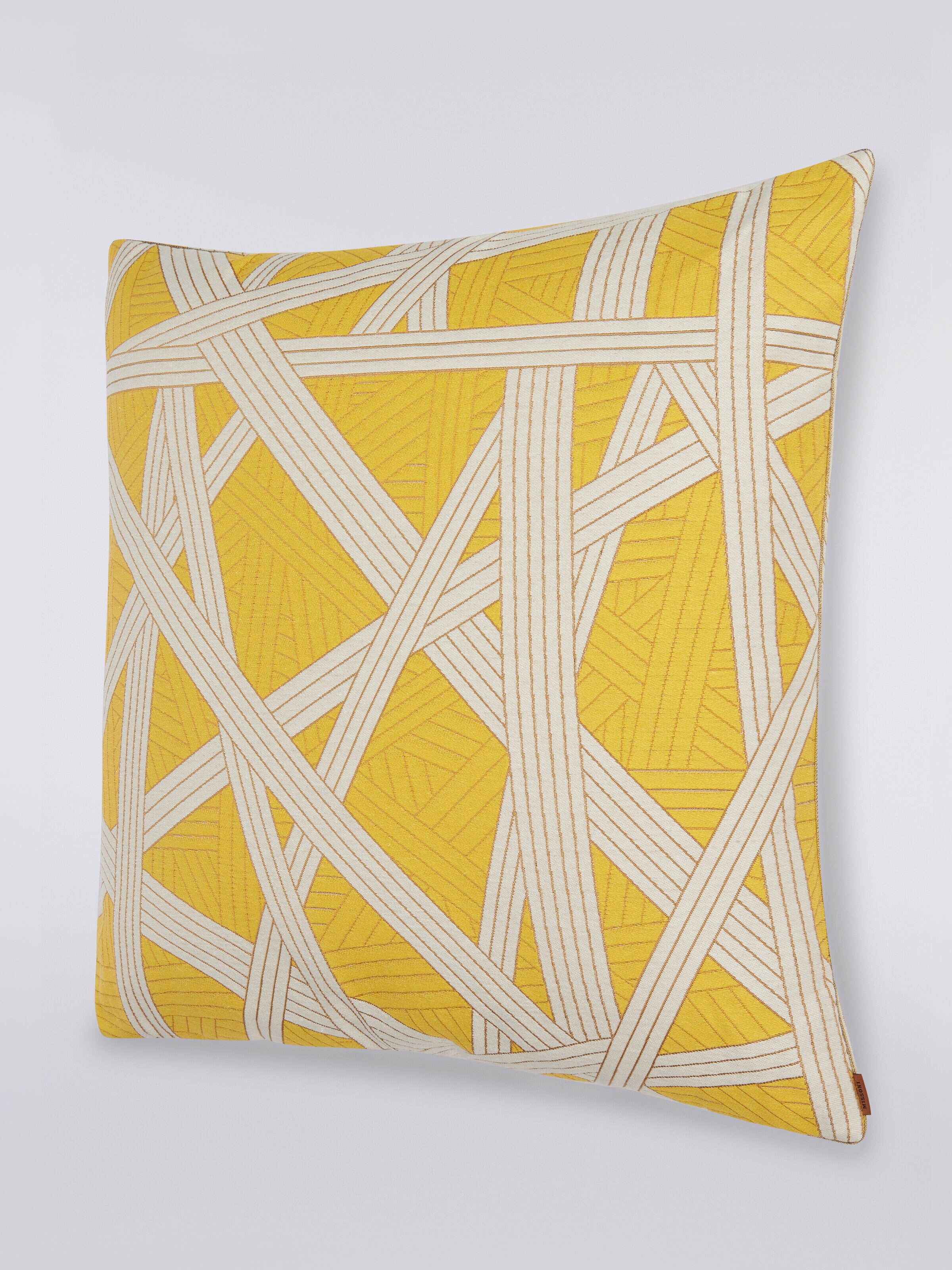 Nastri cushion 60x60 cm with contrasting stitching, Yellow  - 1
