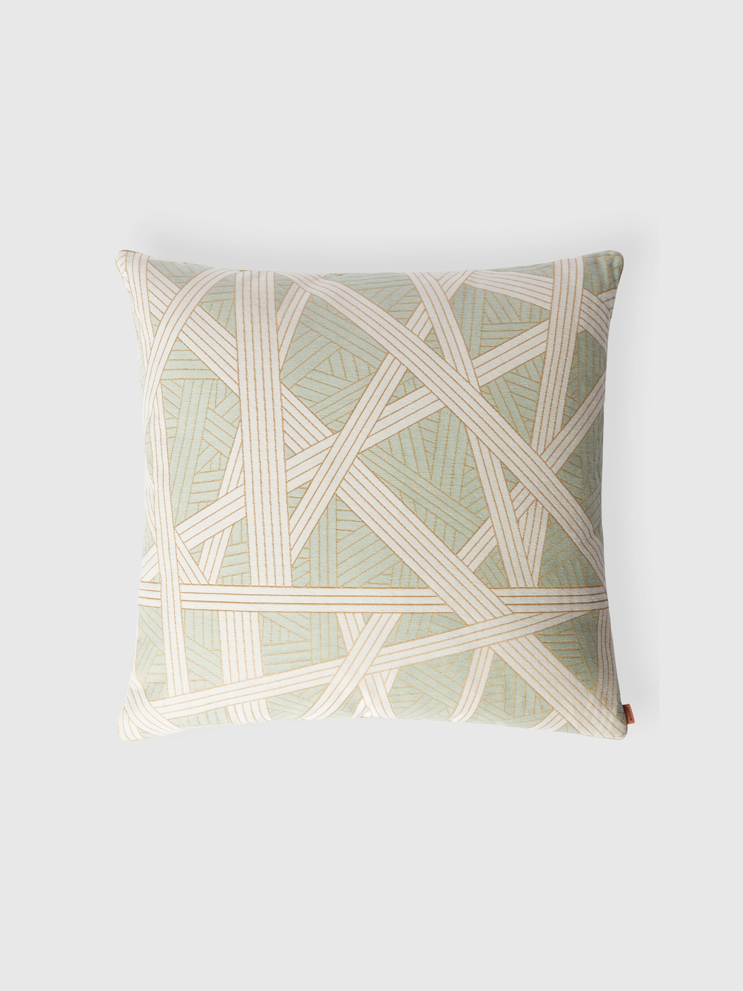 Nastri cushion 60x60 cm with contrasting stitching, Green - 0