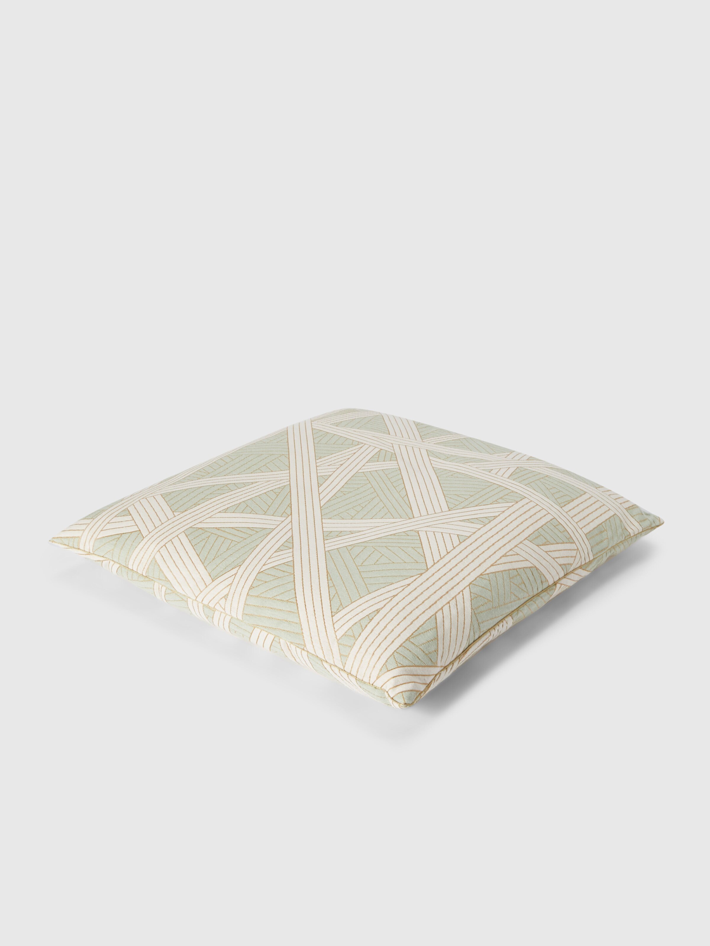 Nastri cushion 60x60 cm with contrasting stitching, Green - 1