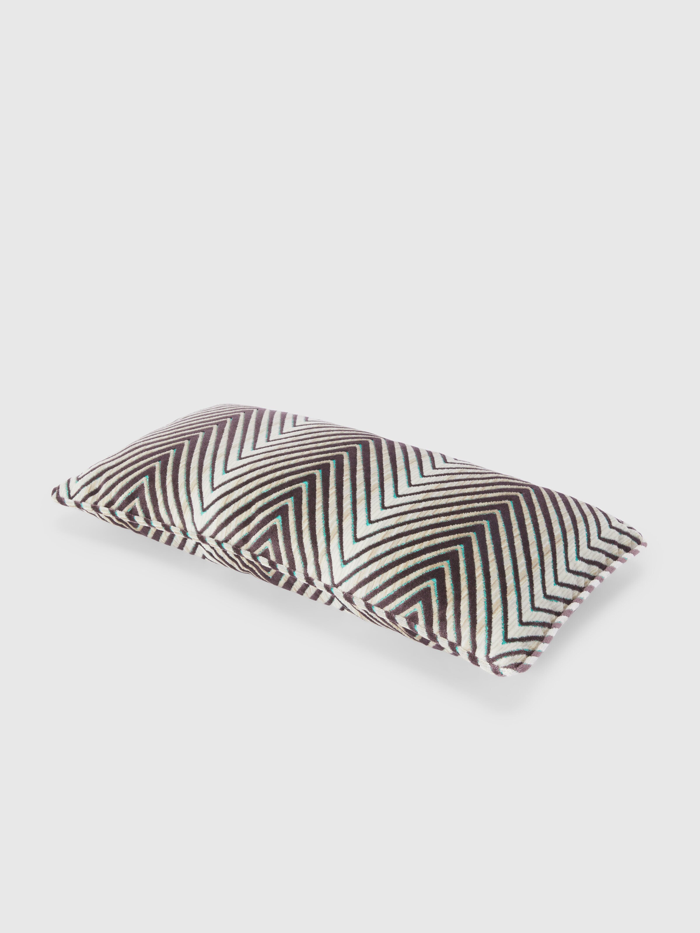 Ziggy 30x60 cm viscose blend zigzag cushion, Purple  Multicoloured  - 1