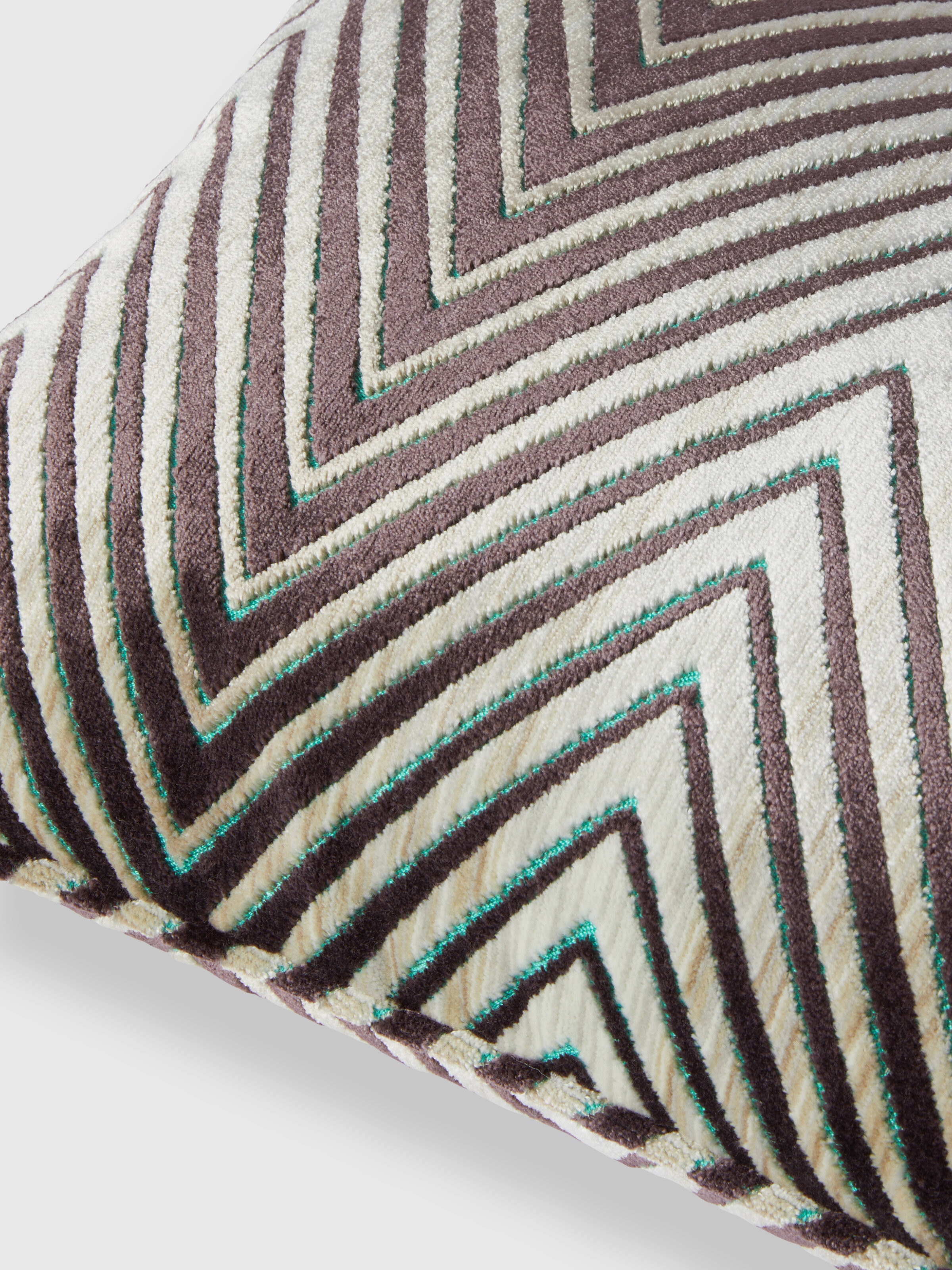Ziggy 30x60 cm viscose blend zigzag cushion, Purple  Multicoloured  - 2