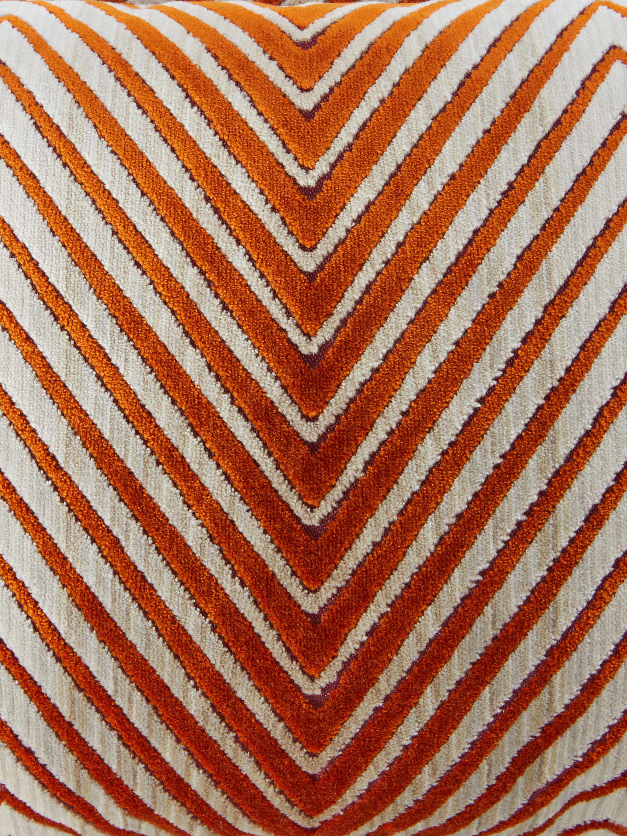 Ziggy 30x60 cm viscose blend zigzag cushion, Orange Multicoloured  - 3