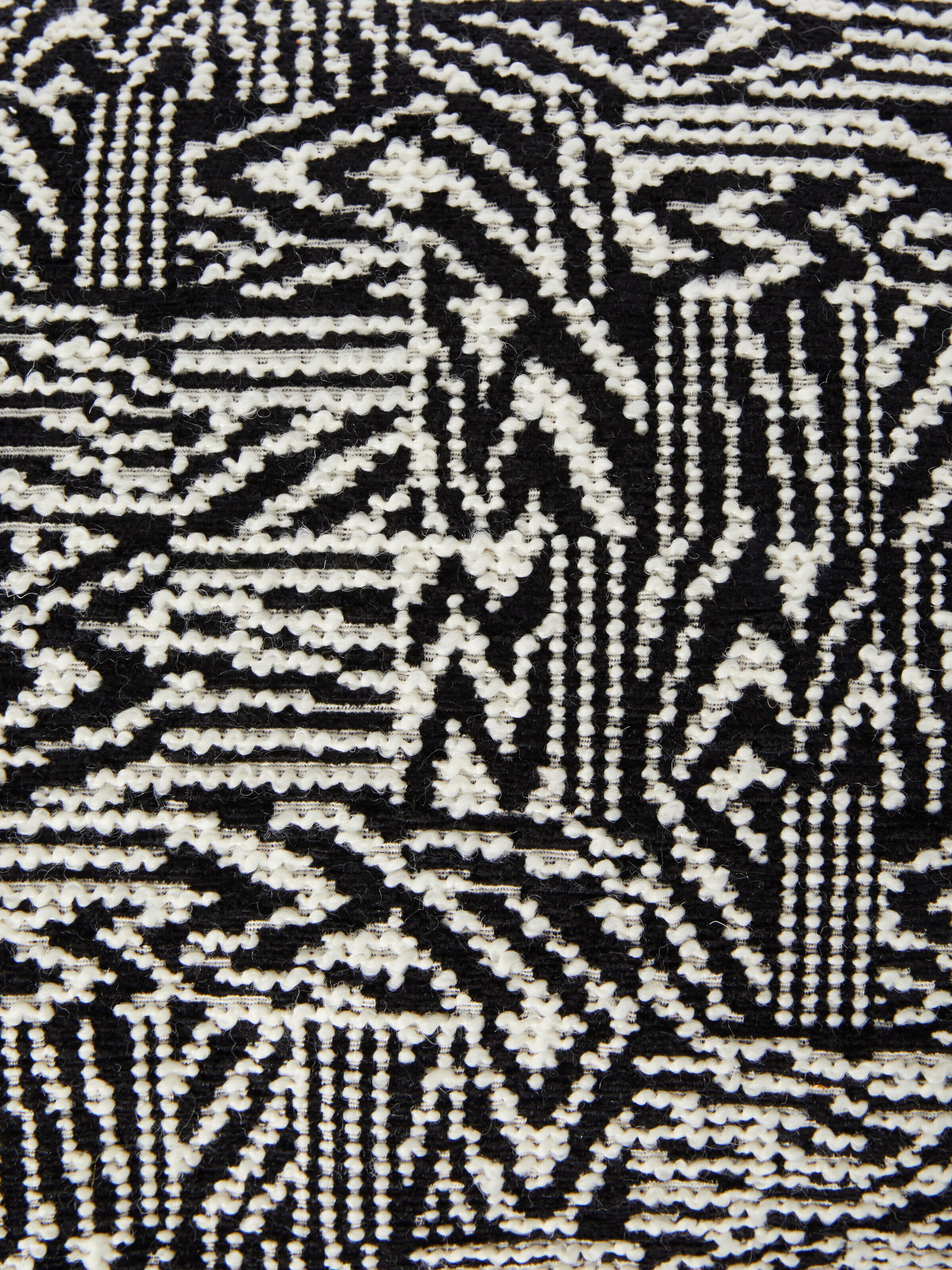 Cojín Noise 30×60 cm con confección bouclé, Negro & Blanco - 3